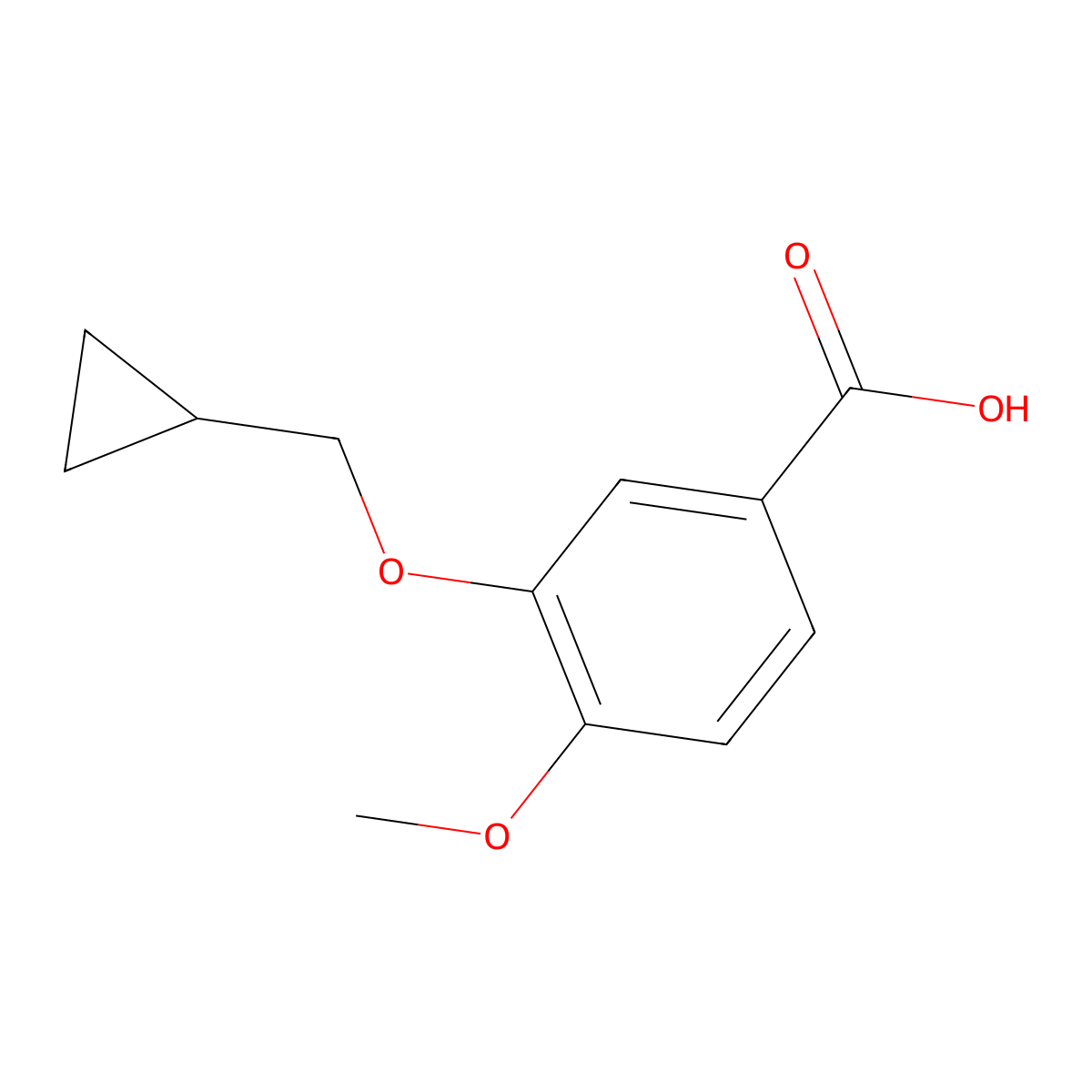 3-(Cyclopropylmethoxy)-4-methoxybenzoic acid molecular structure, CAS 159783-28-5