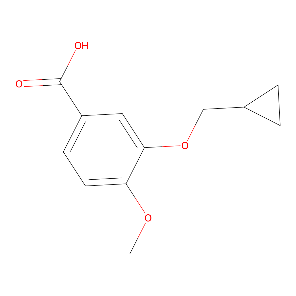3-(Cyclopropylmethoxy)-4-methoxybenzoic acid molecular structure, CAS 159783-28-5