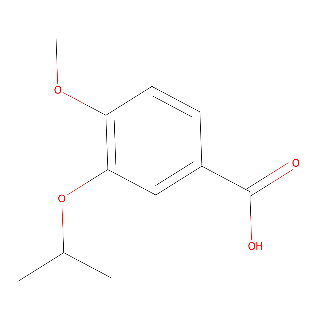 3-Isopropoxy-4-methoxybenzoic acid molecular structure, CAS 159783-29-6