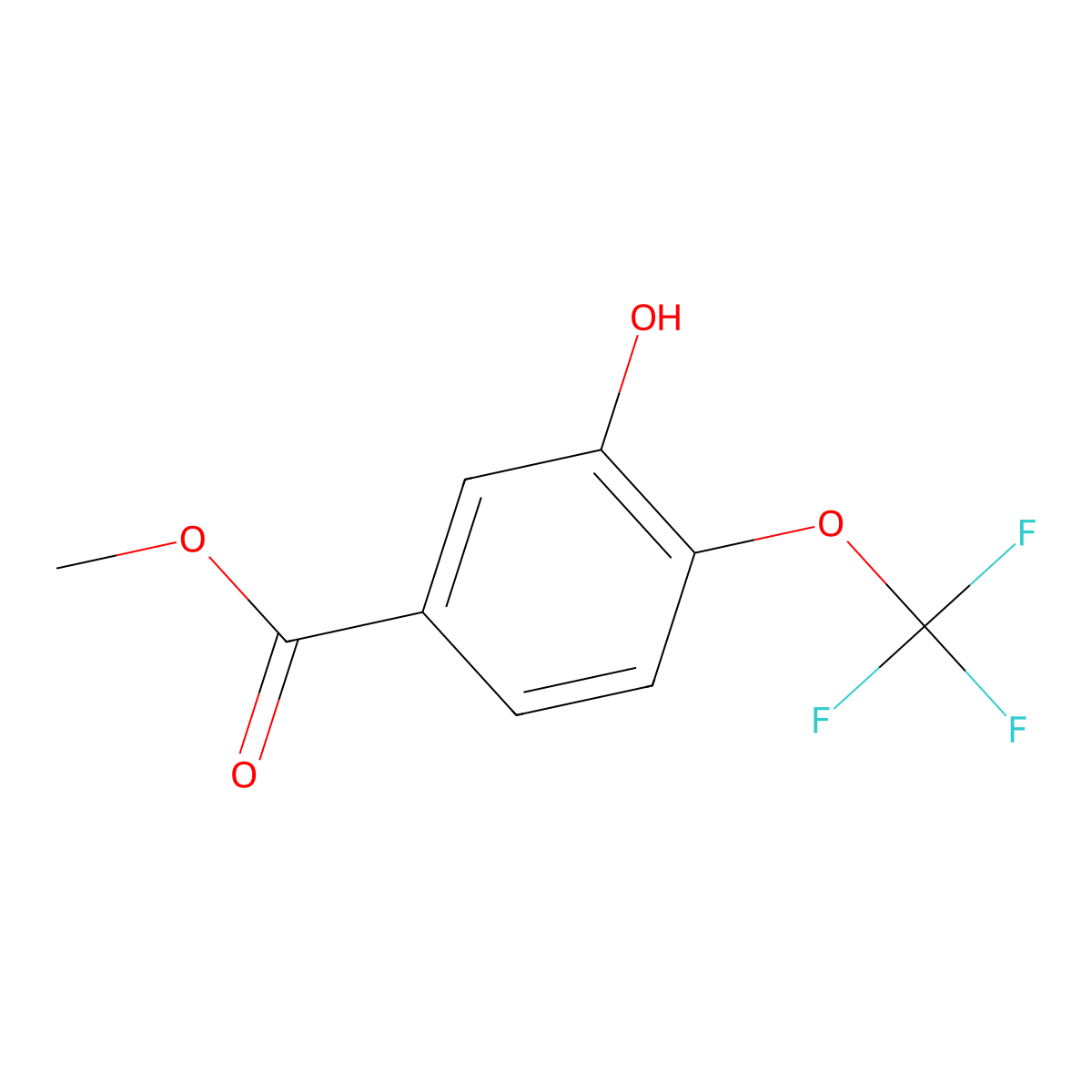 Methyl 3-hydroxy-4-trifluoromethoxybenzoate molecular structure, CAS 159783-37-6