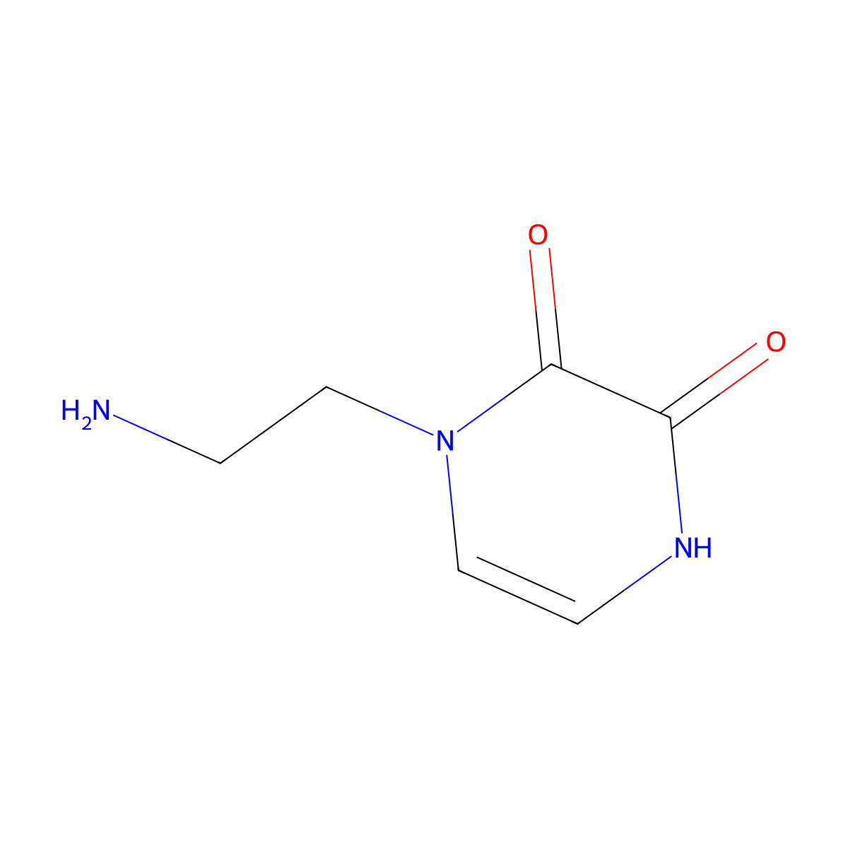 1-(2-Aminoethyl)-1,2,3,4-tetrahydropyrazine-2,3-dione molecular structure, CAS 1597847-29-4