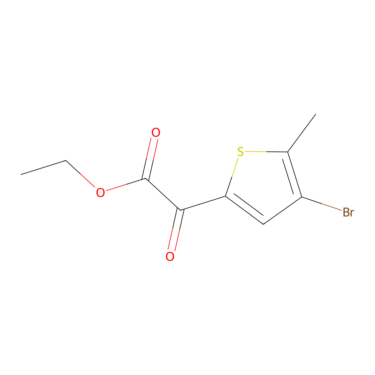 Ethyl 4-bromo-5-methyl-alpha-oxo-2-thiopheneacetate molecular structure, CAS 1597866-33-5