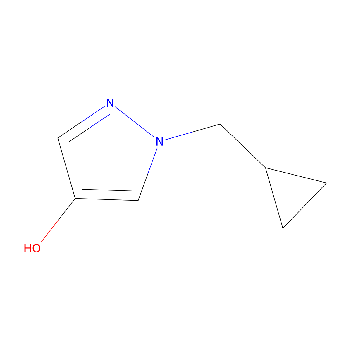 1-(cyclopropylmethyl)-1H-pyrazol-4-ol molecular structure, CAS 1597876-36-2