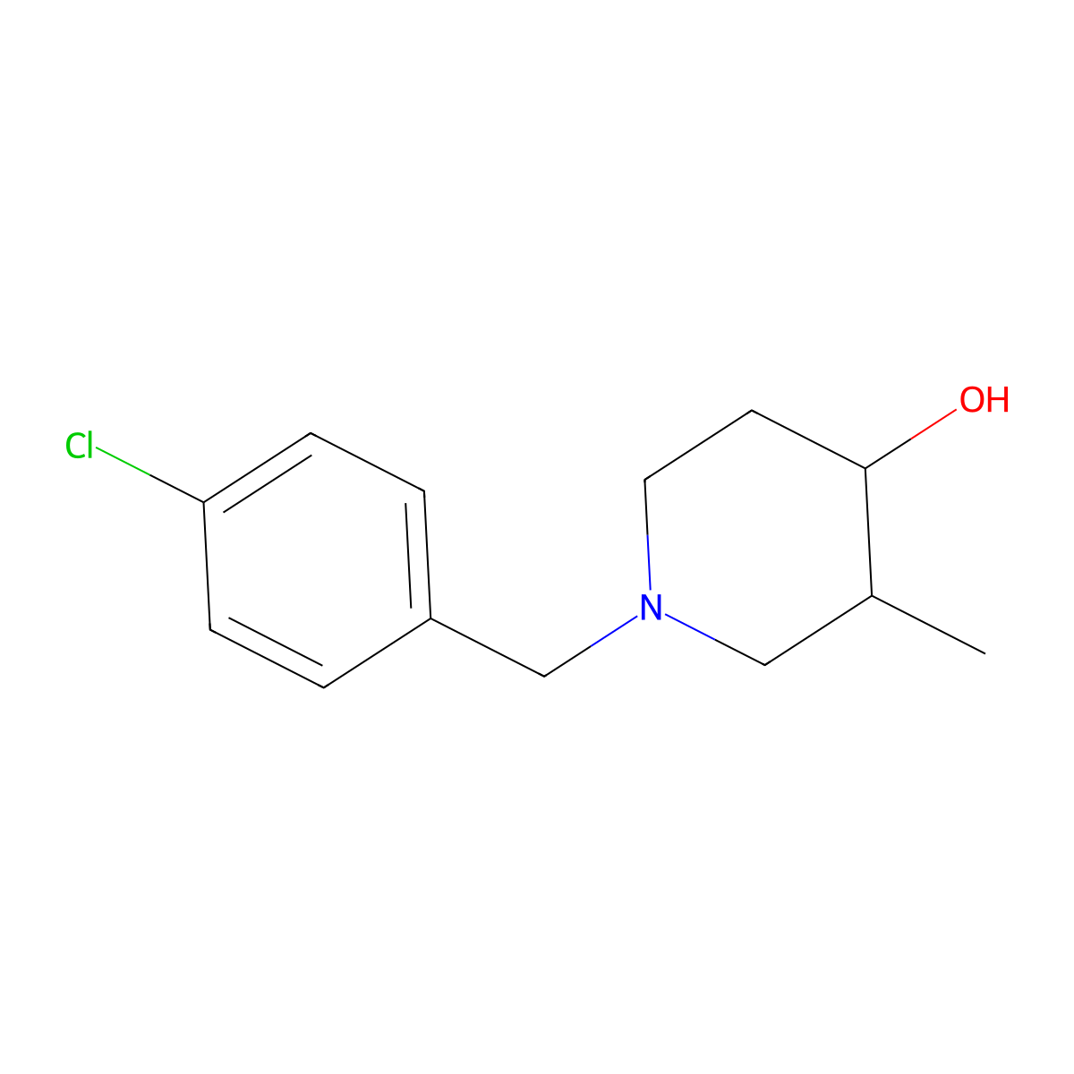 1-(4-Chlorobenzyl)-3-methylpiperidin-4-ol molecular structure, CAS 1597878-47-1