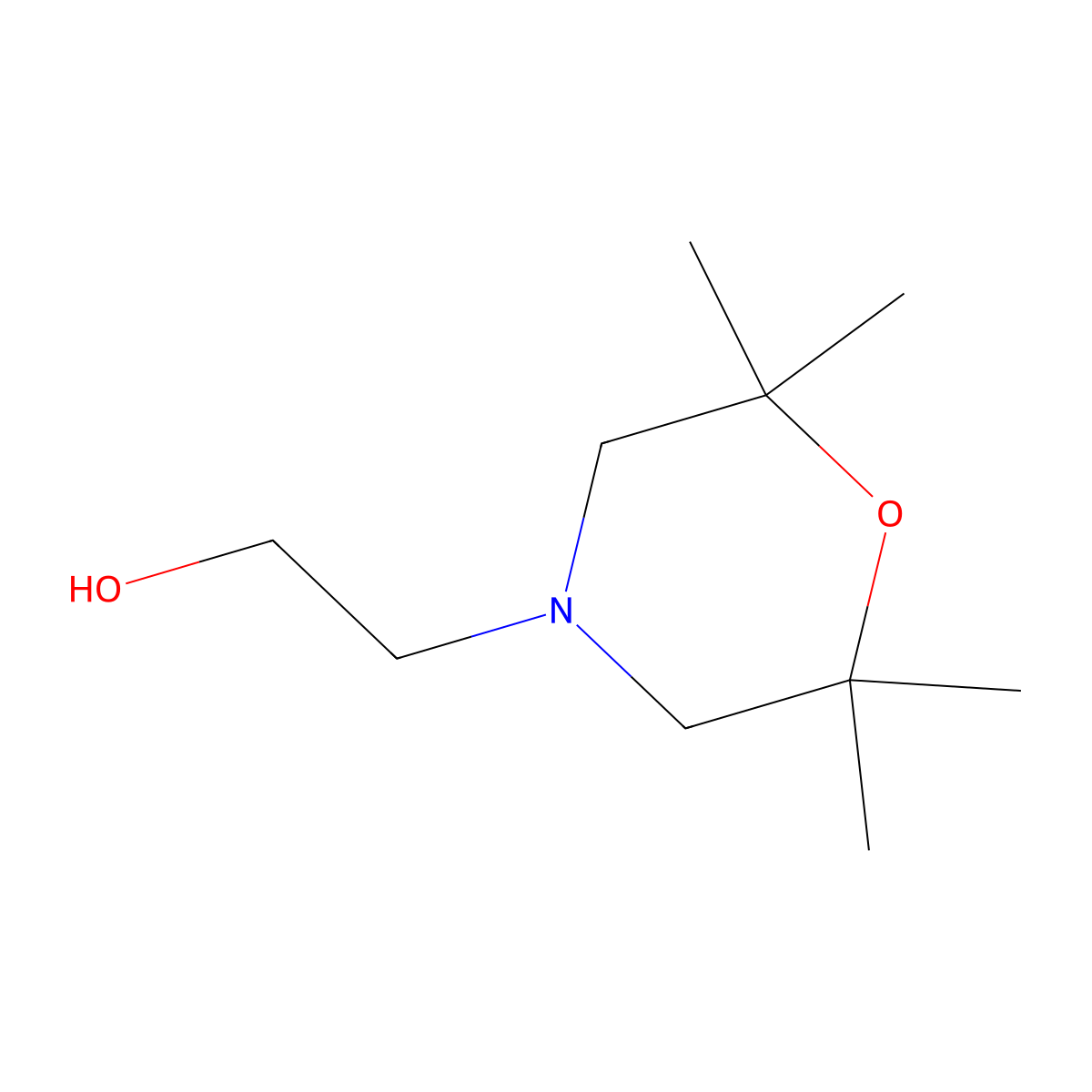 2-(2,2,6,6-Tetramethylmorpholino)ethanol molecular structure, CAS 1597887-78-9