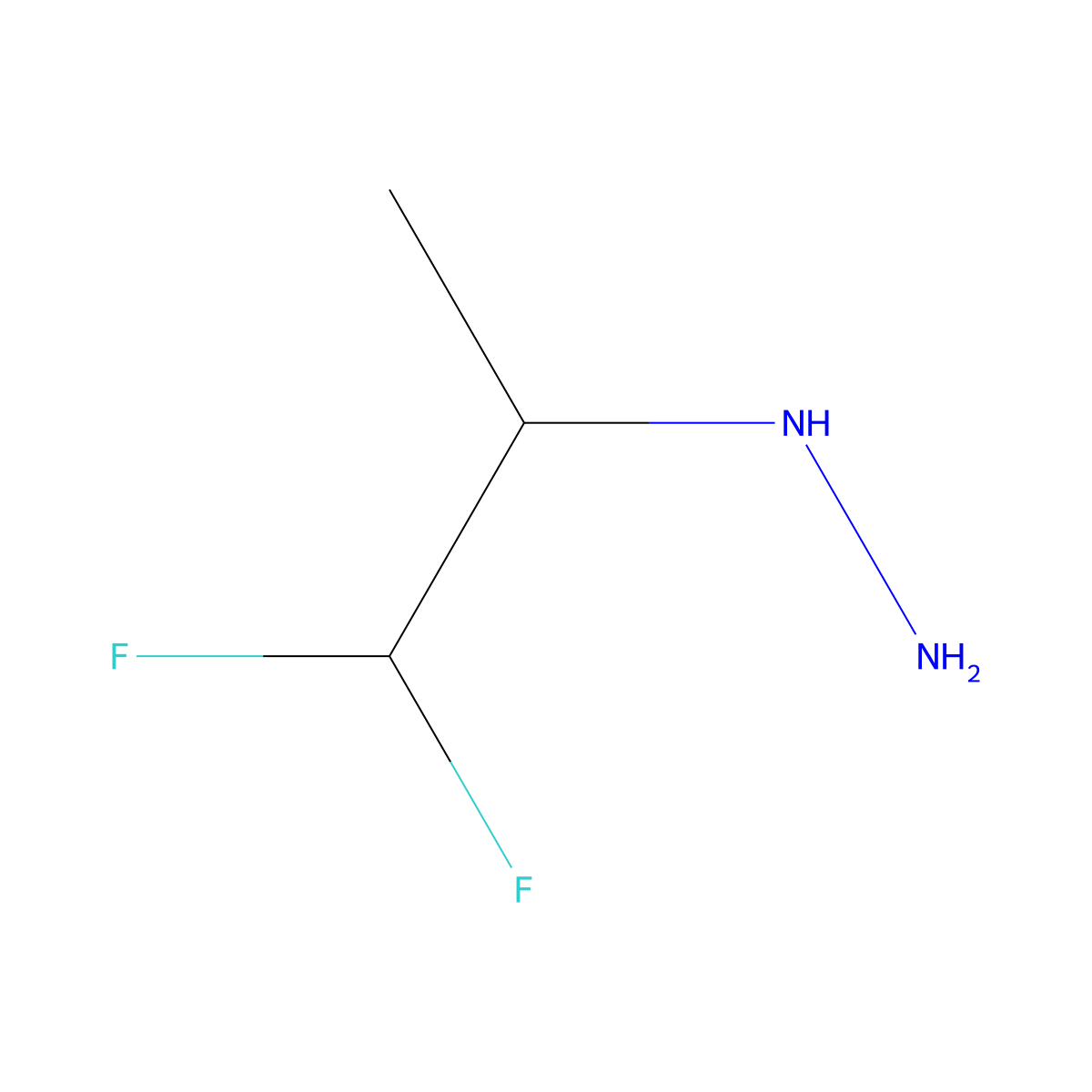 (2,2-Difluoro-1-methyl-ethyl)hydrazine molecular structure, CAS 1597890-35-1
