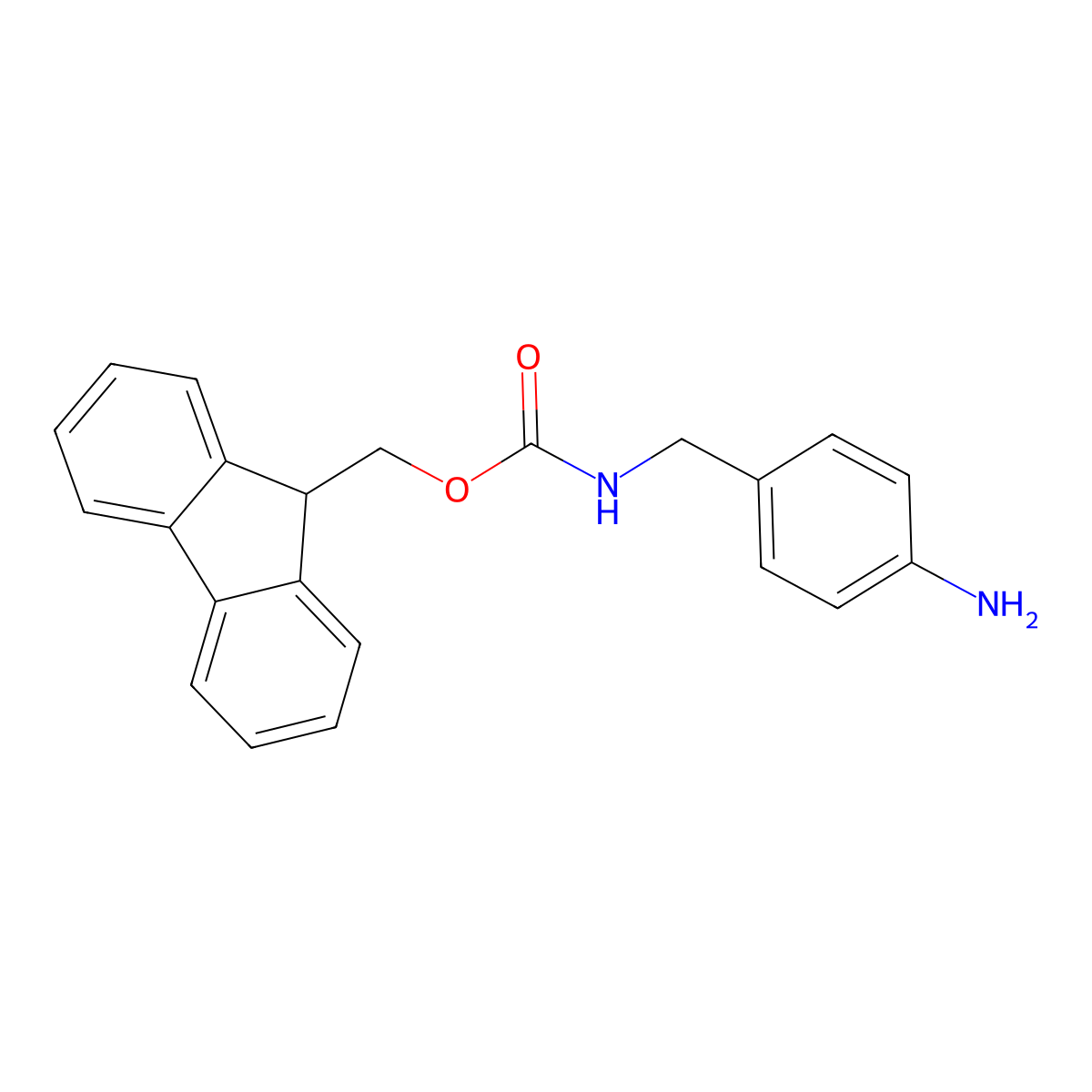9H-Fluoren-9-ylmethyl N-((4-aminophenyl)methyl)carbamate molecular structure, CAS 159790-81-5
