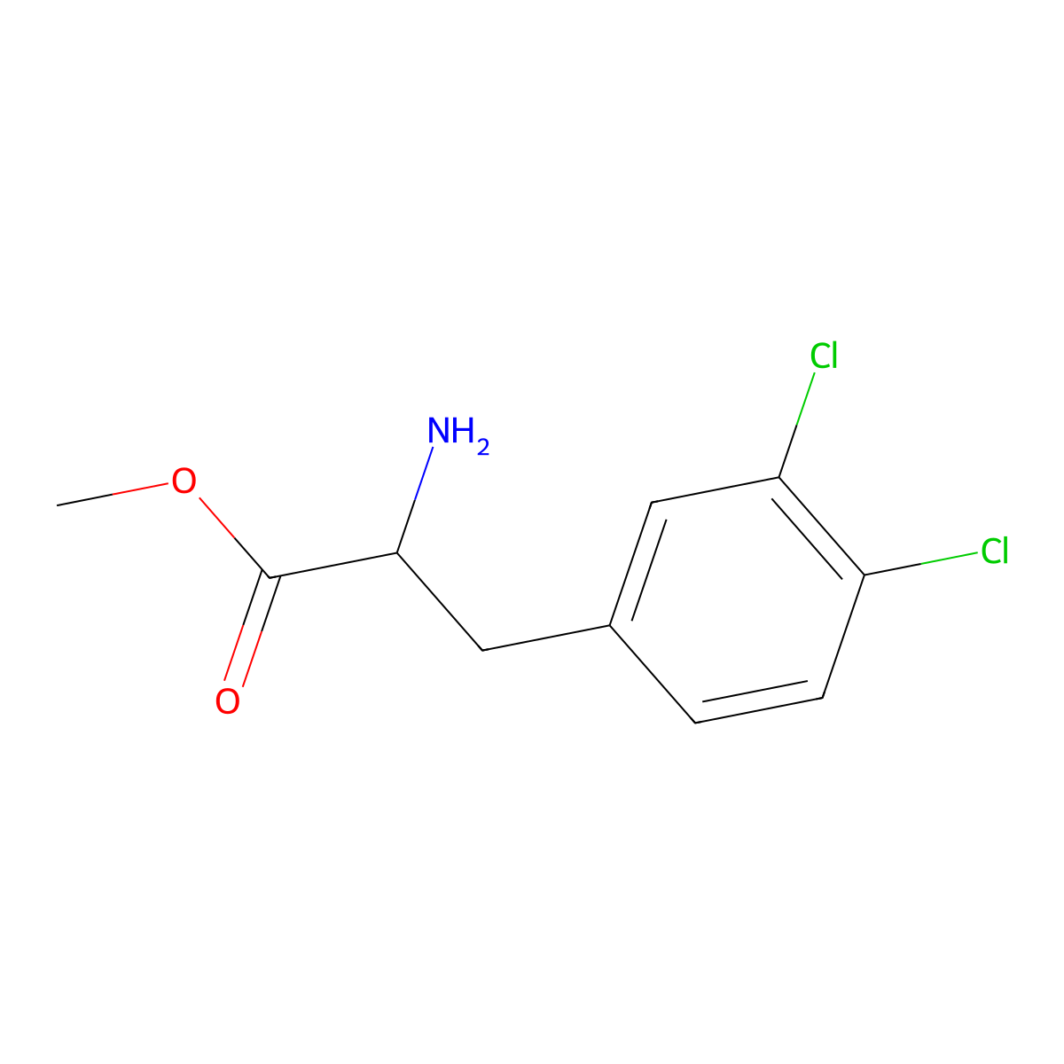 Methyl 2-amino-3-(3,4-dichlorophenyl)propanoate molecular structure, CAS 159791-51-2