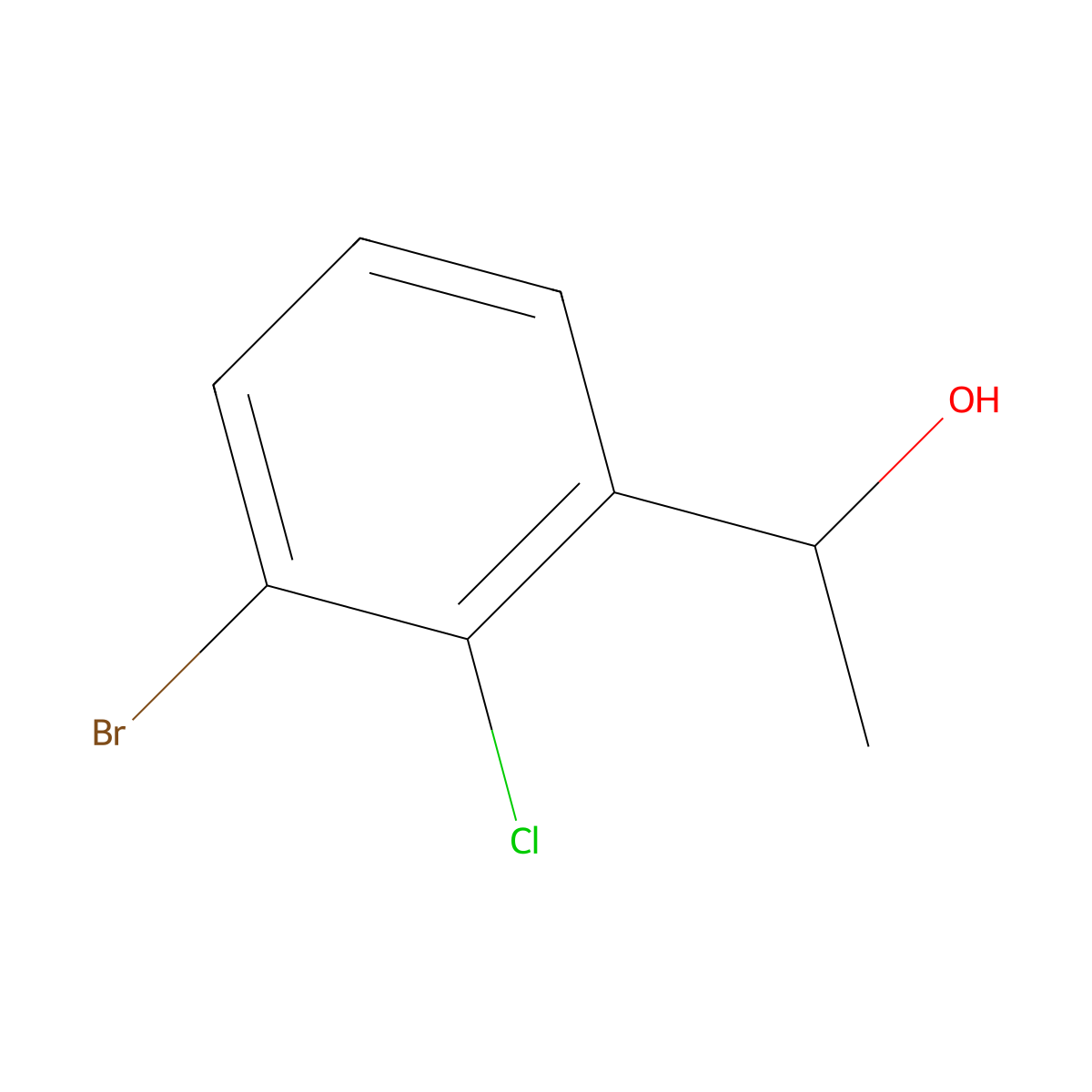 3-Bromo-2-chloro-alpha-methylbenzenemethanol molecular structure, CAS 1597938-62-9