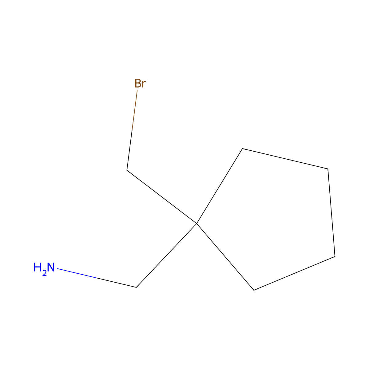 [1-(Bromomethyl)cyclopentyl]methanamine molecular structure, CAS 1597949-86-4
