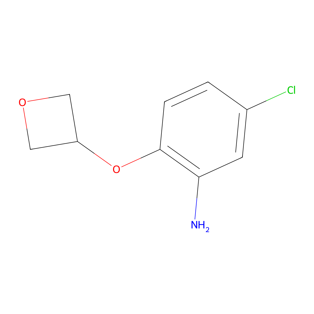 5-Chloro-2-(oxetan-3-yloxy)aniline molecular structure, CAS 1597950-40-7