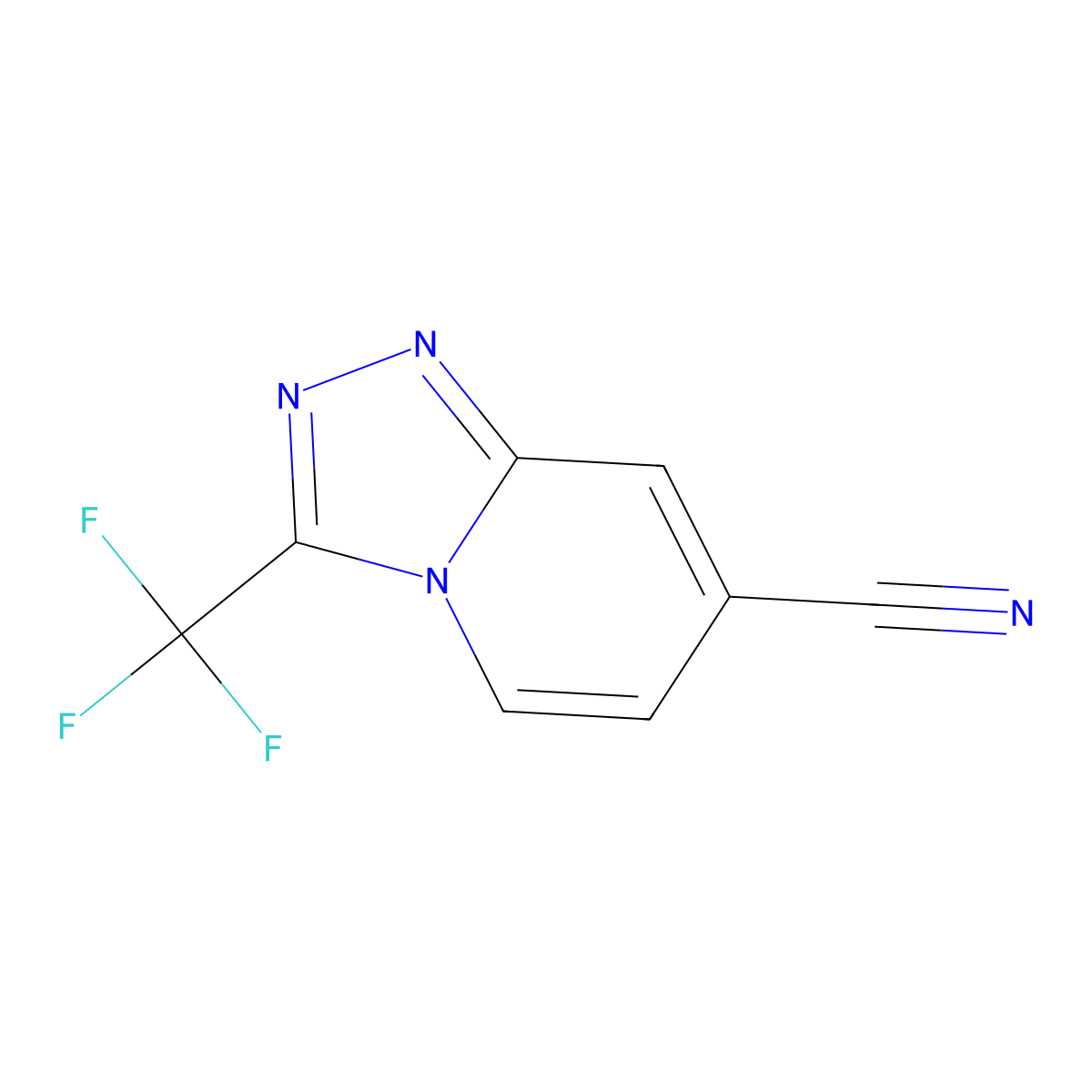 7-Cyano-3-(trifluoromethyl)-[1,2,4]triazolo[4,3-a]pyridine molecular structure, CAS 1597958-24-1