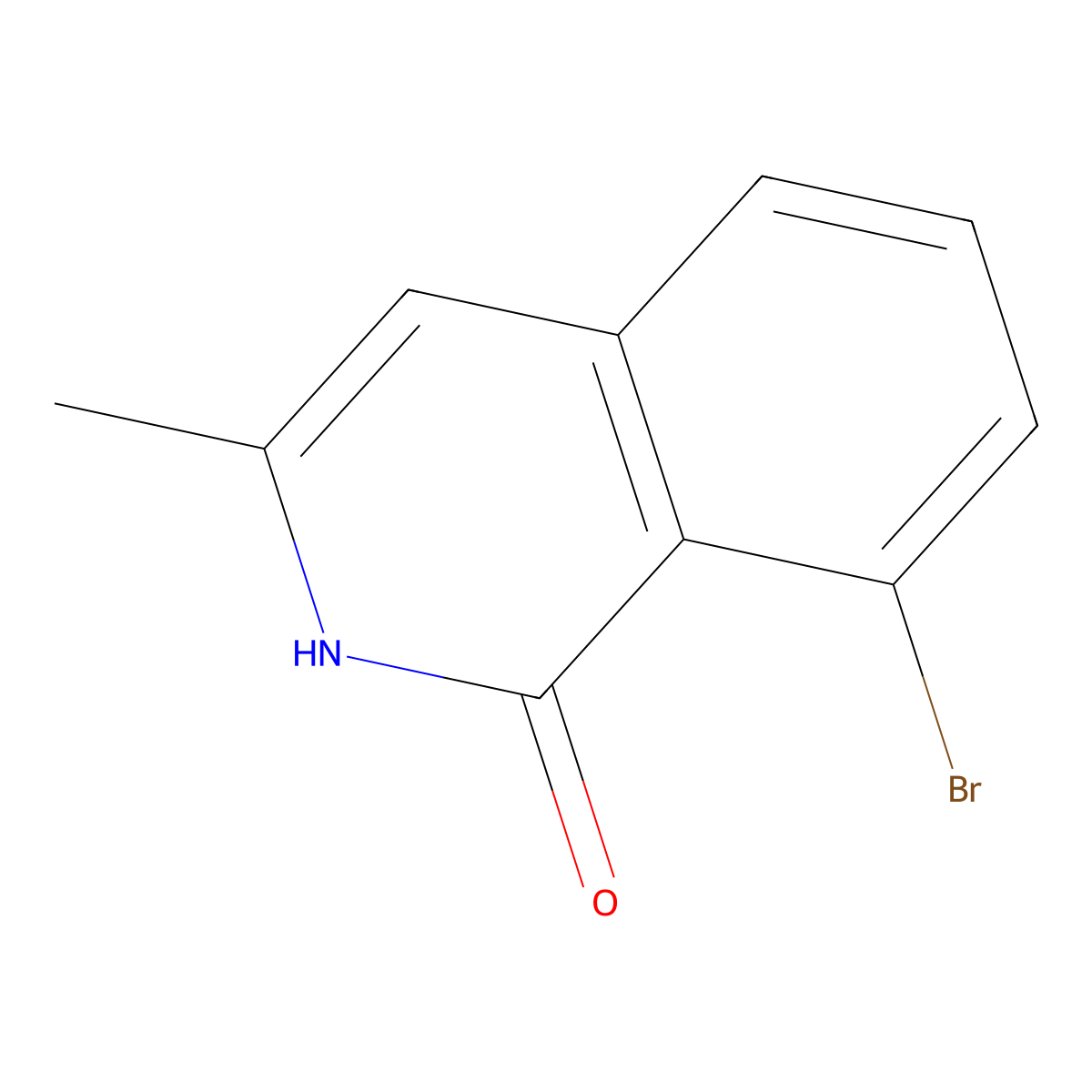 8-Bromo-3-methyl-1,2-dihydroisoquinolin-1-one molecular structure, CAS 1597963-23-9