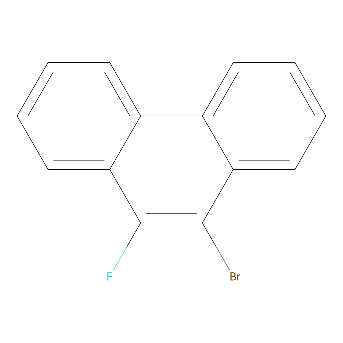 9-Bromo-10-fluorophenanthrene molecular structure, CAS 1598-32-9
