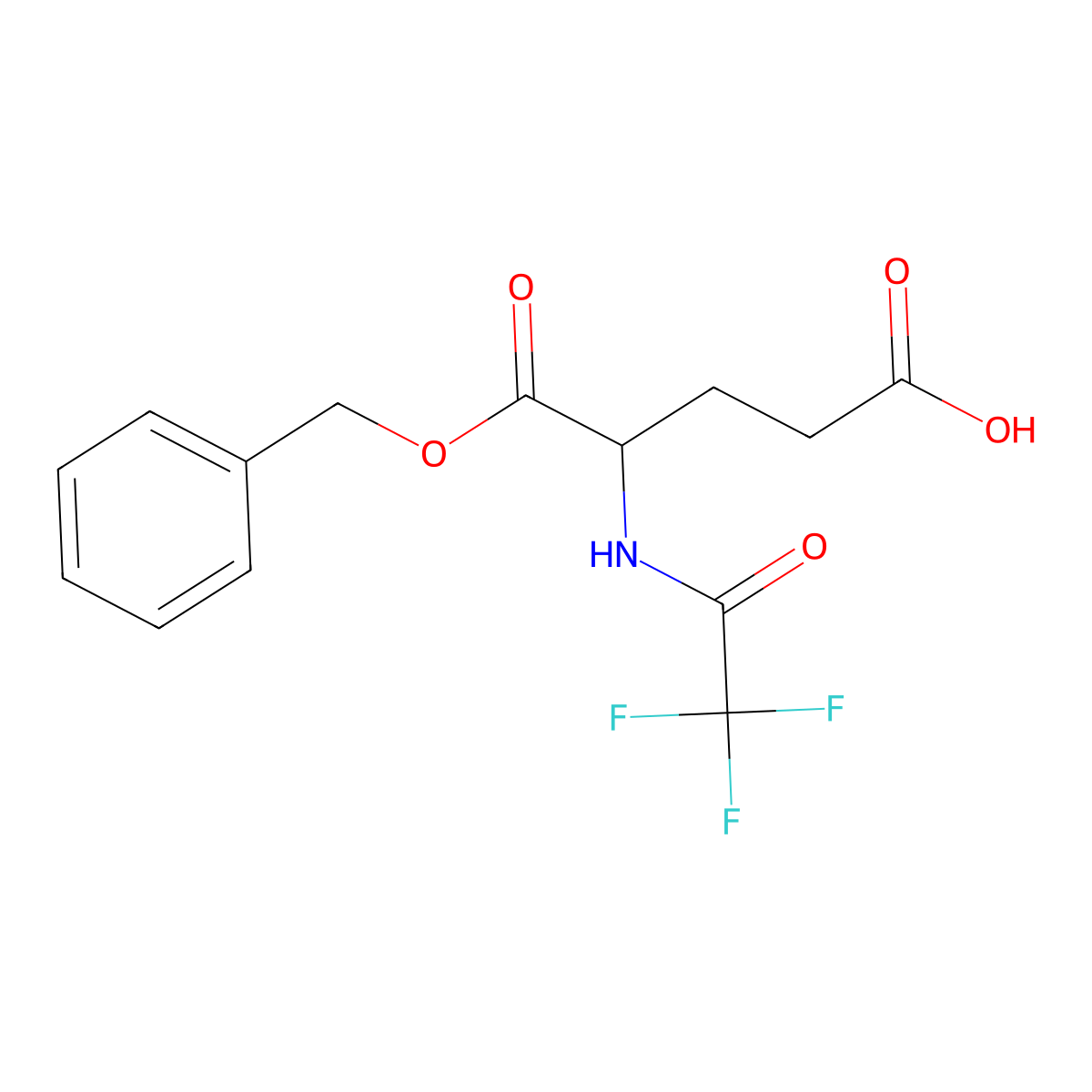 (4S)-5-(benzyloxy)-5-oxo-4-(2,2,2-trifluoroacetamido)pentanoic acid molecular structure, CAS 1598-34-1