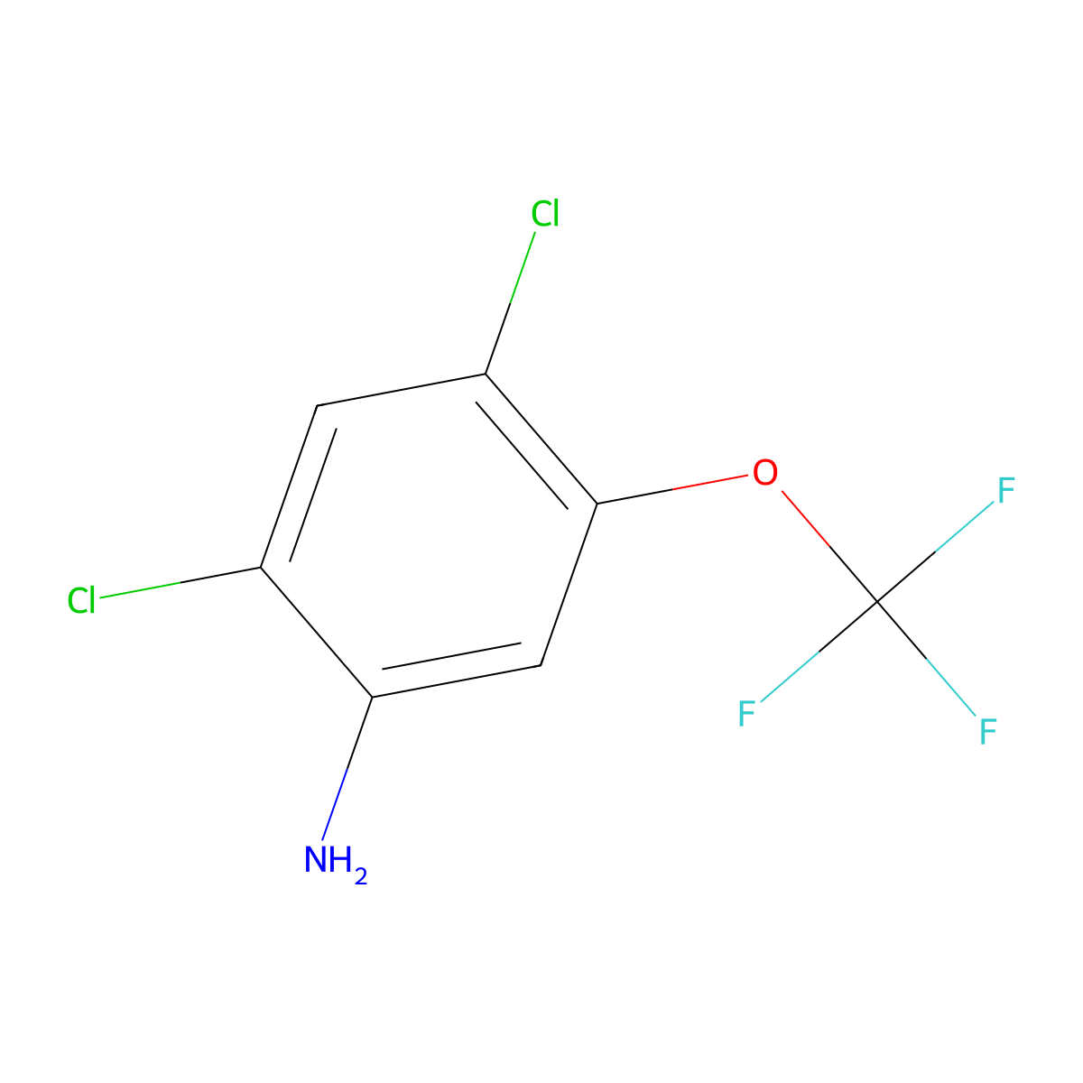 2,4-Dichloro-5-(trifluoromethoxy)aniline molecular structure, CAS 1598-42-1