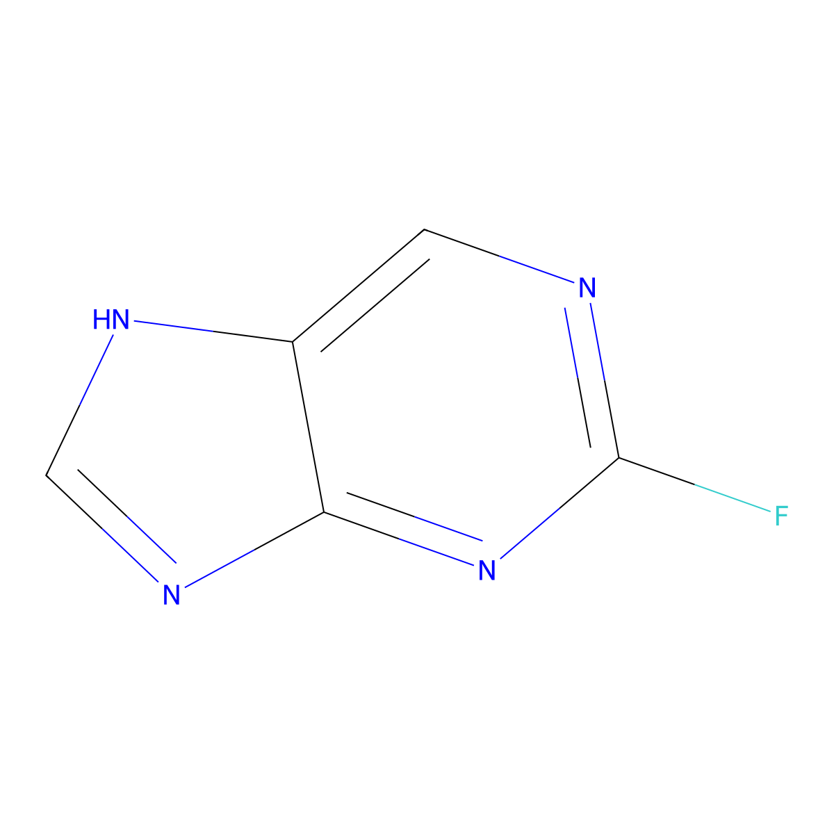 2-fluoro-7H-purine molecular structure, CAS 1598-61-4