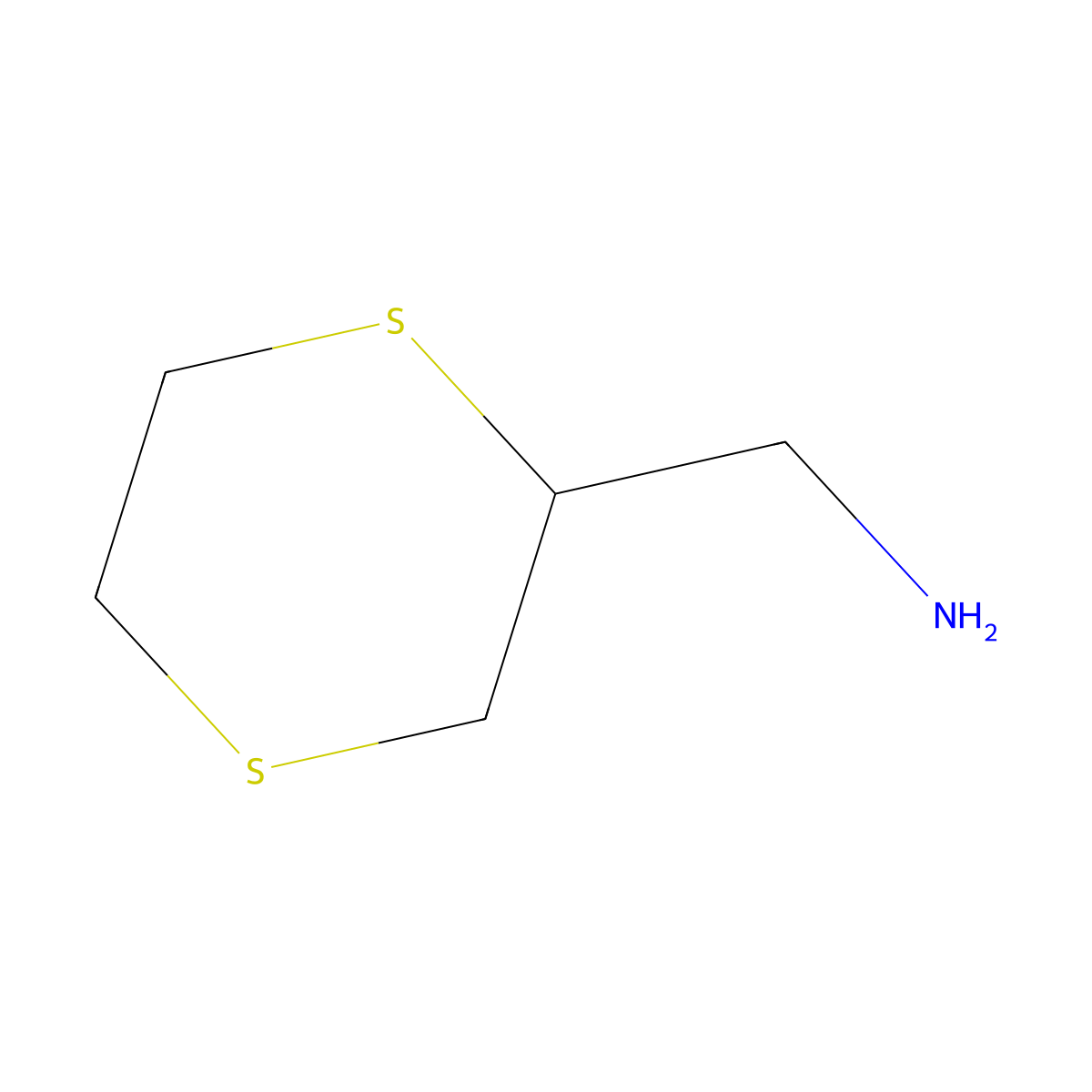 1,4-Dithian-2-ylmethanamine molecular structure, CAS 15980-17-3