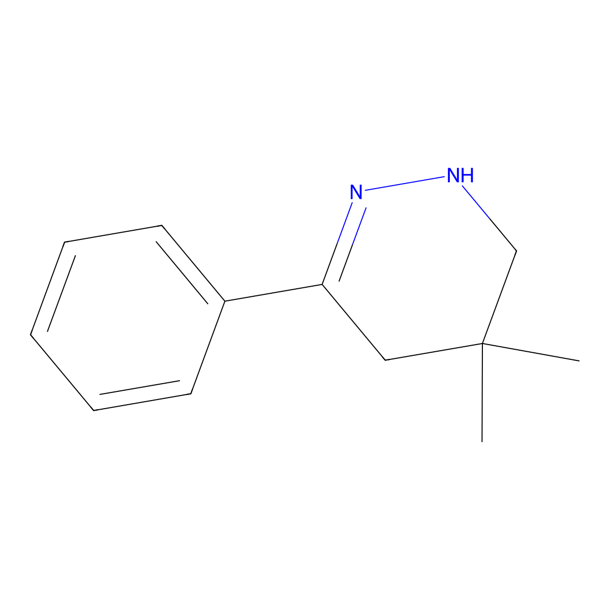 5,5-Dimethyl-3-phenyl-1,4,5,6-tetrahydropyridazine molecular structure, CAS 159800-50-7