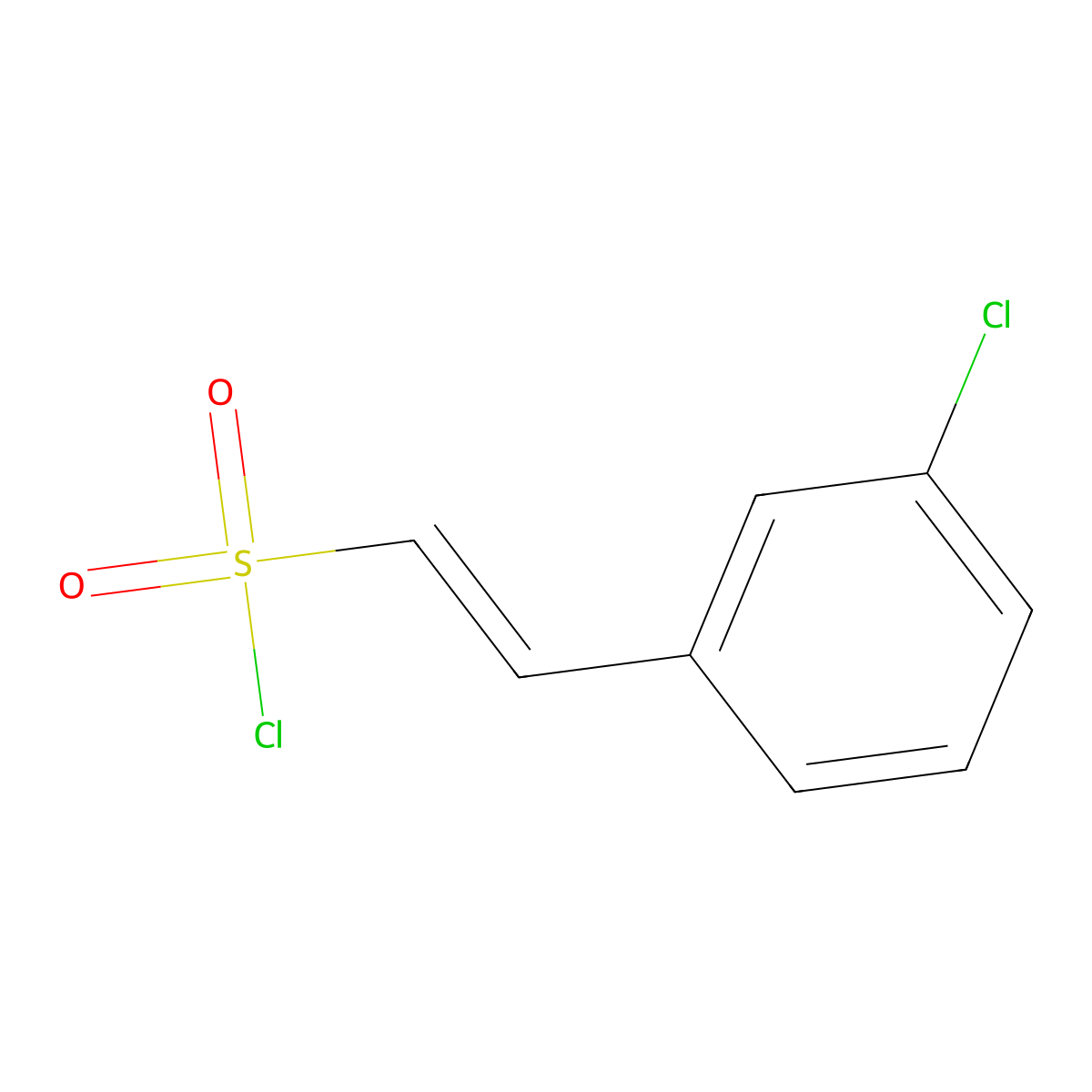 2-(3-Chlorophenyl)ethenesulfonyl chloride molecular structure, CAS 159800-73-4