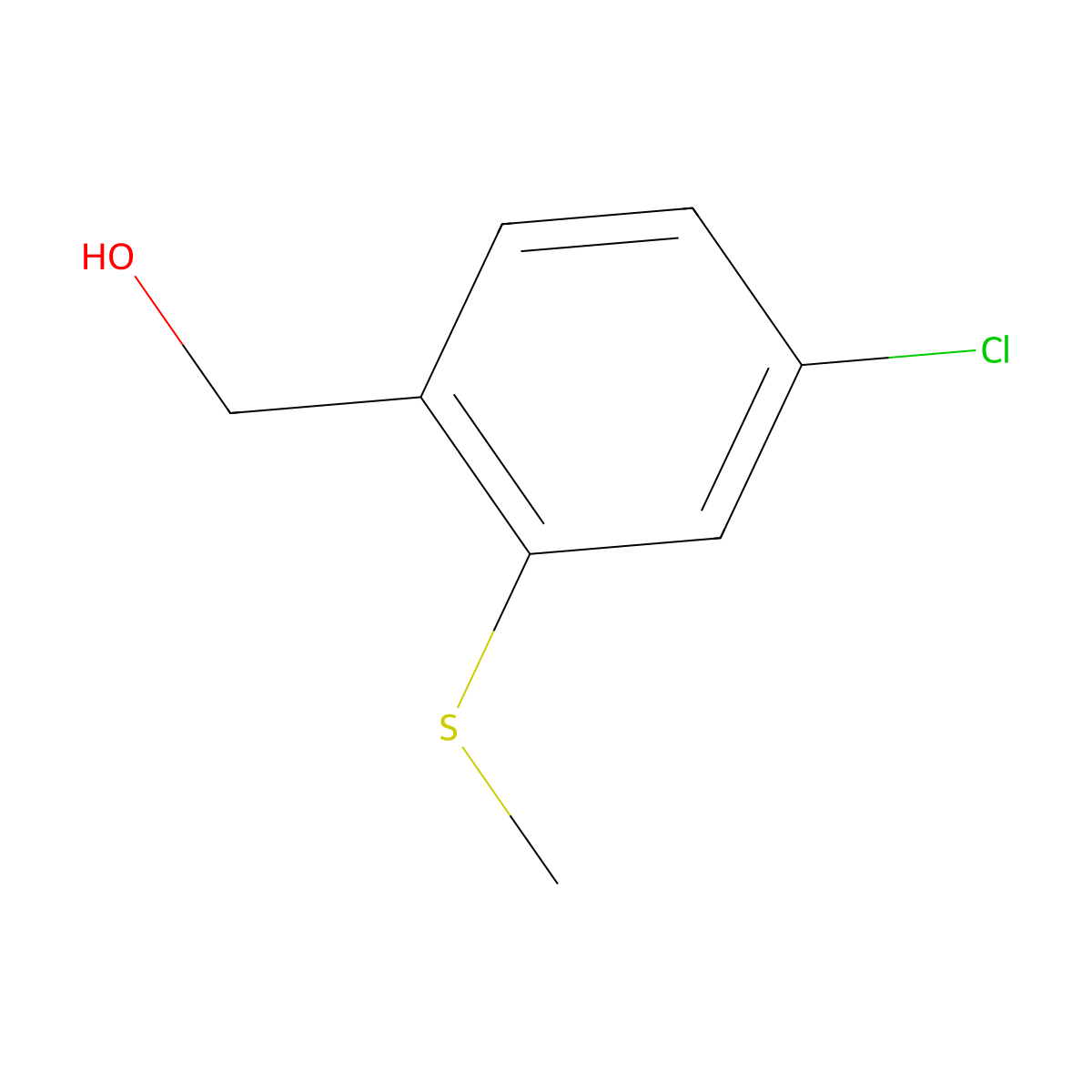 4-Chloro-2-(methylthio)benzenemethanol molecular structure, CAS 1598025-86-5
