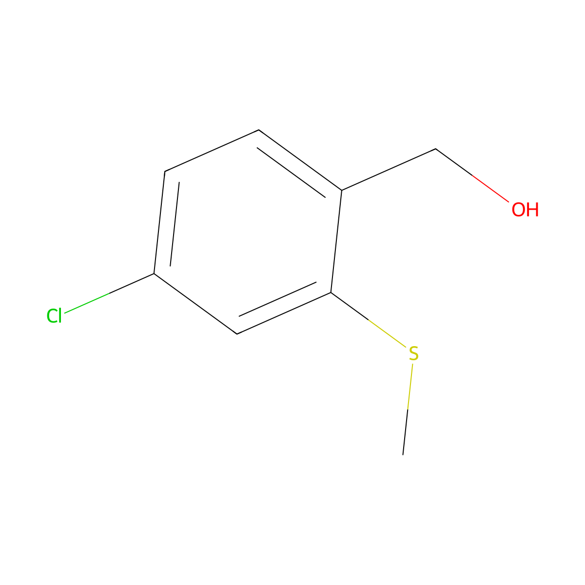 4-Chloro-2-(methylthio)benzenemethanol molecular structure, CAS 1598025-86-5