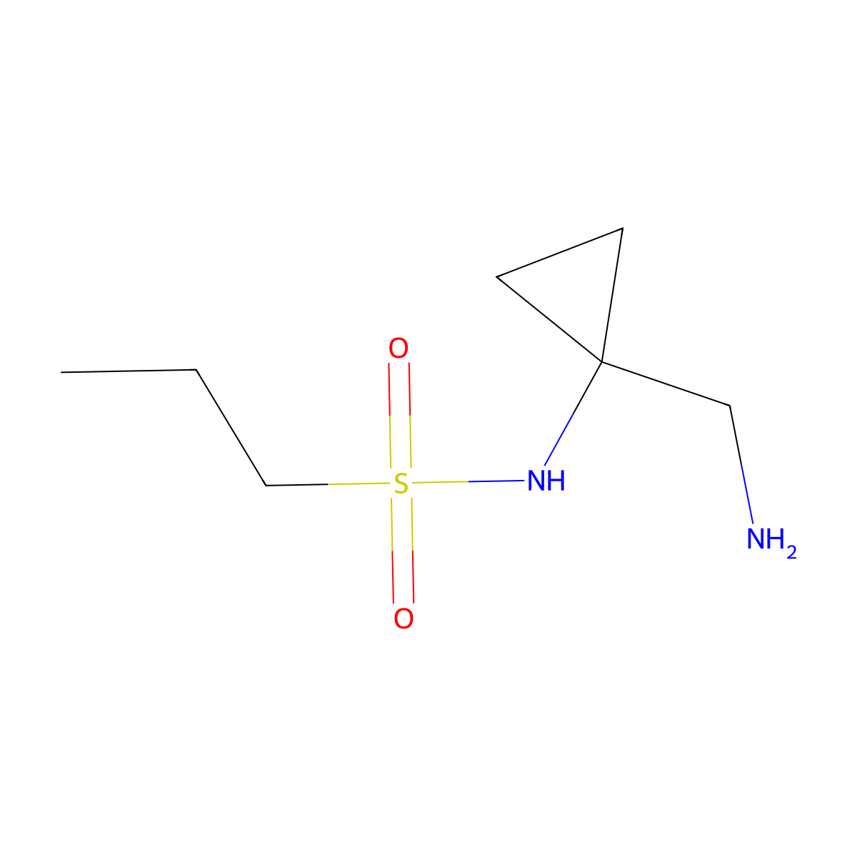 N-[1-(aminomethyl)cyclopropyl]propane-1-sulfonamide molecular structure, CAS 1598026-73-3