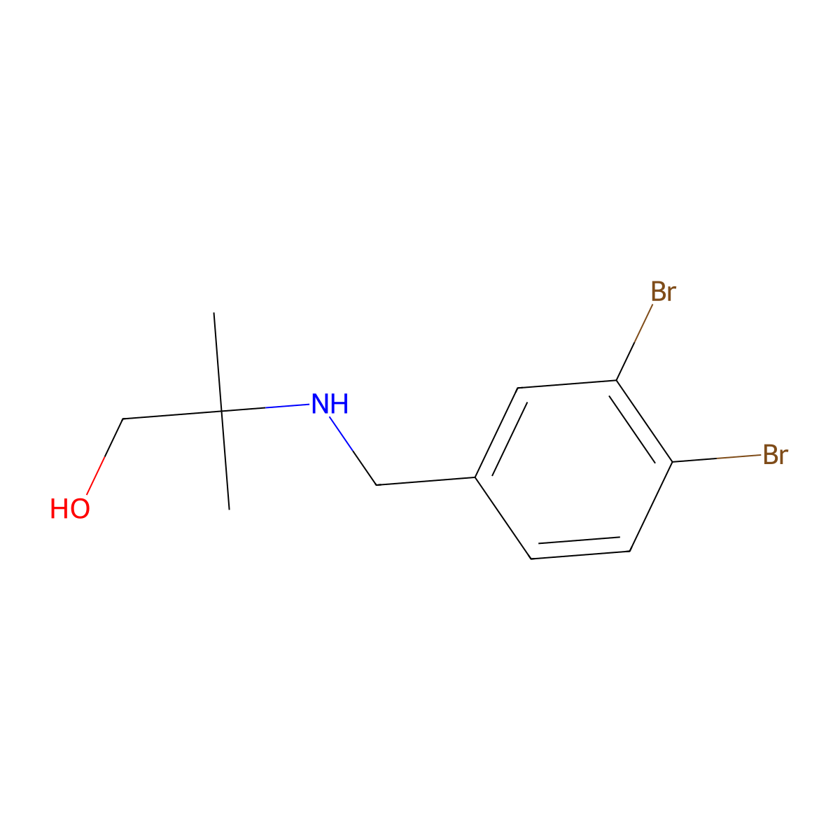 2-{[(3,4-Dibromophenyl)methyl]amino}-2-methylpropan-1-ol molecular structure, CAS 1598027-68-9
