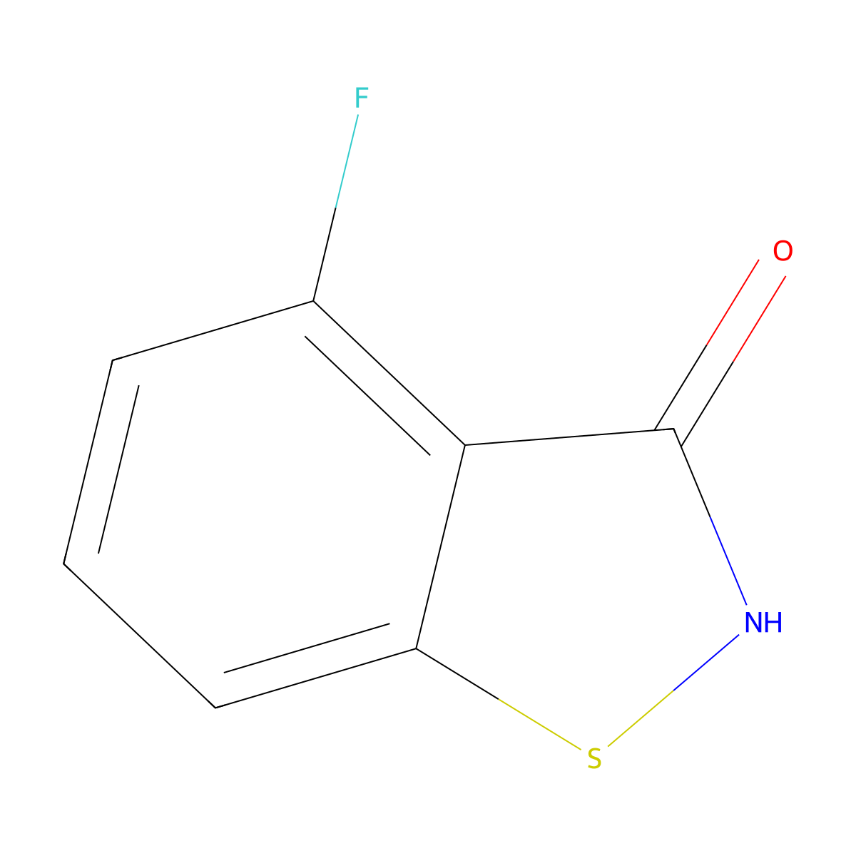 4-Fluoro-2,3-dihydro-1,2-benzothiazol-3-one molecular structure, CAS 159803-09-5