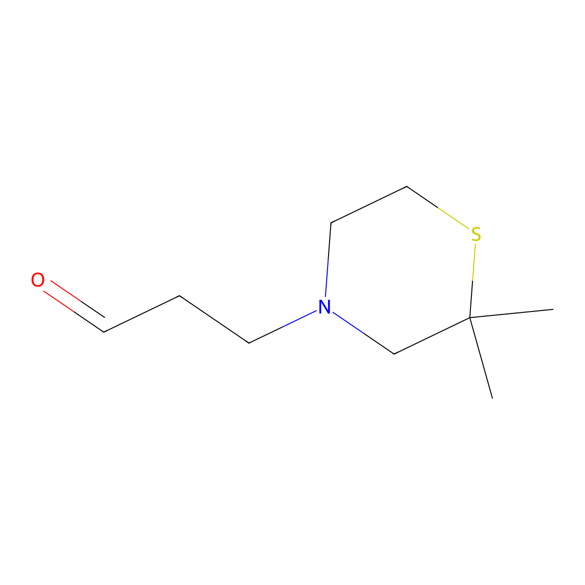 3-(2,2-Dimethylthiomorpholin-4-yl)propanal molecular structure, CAS 1598033-34-1