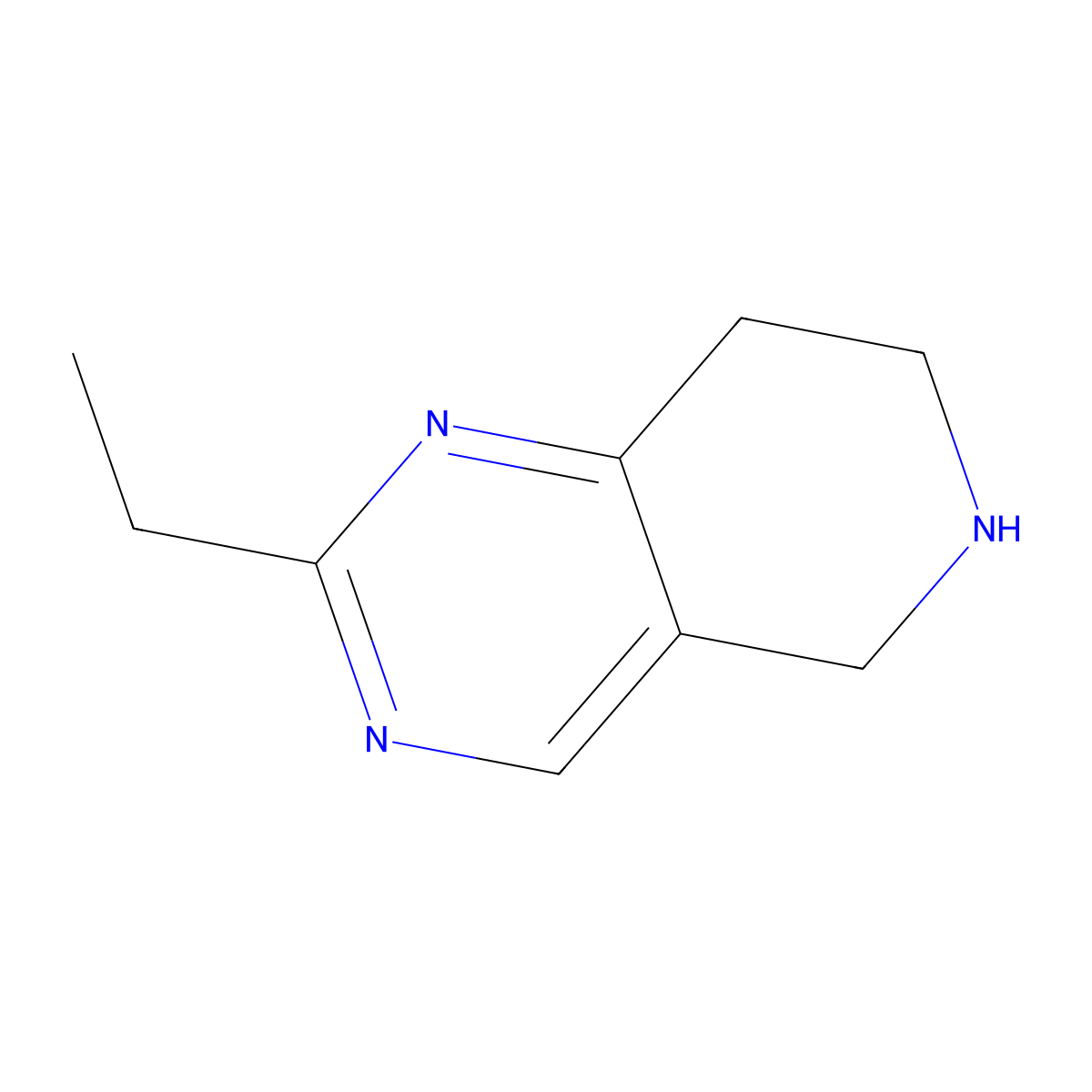2-ethyl-5H,6H,7H,8H-pyrido[4,3-d]pyrimidine molecular structure, CAS 1598036-14-6