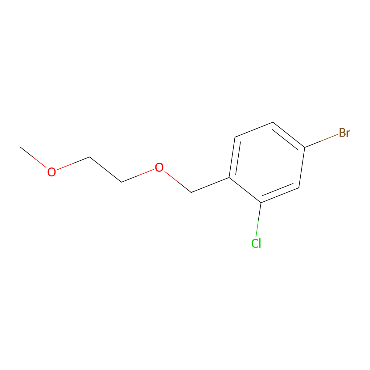4-Bromo-2-chloro-1-((2-methoxyethoxy)methyl)benzene molecular structure, CAS 1598037-01-4