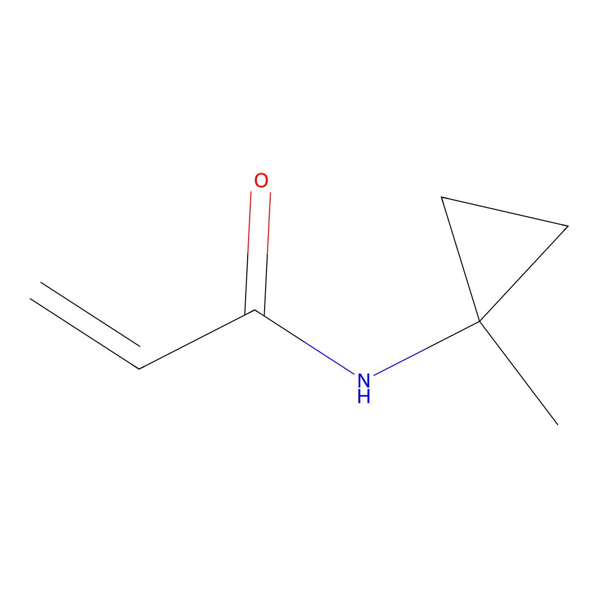 N-(1-methylcyclopropyl)prop-2-enamide molecular structure, CAS 1598041-72-5
