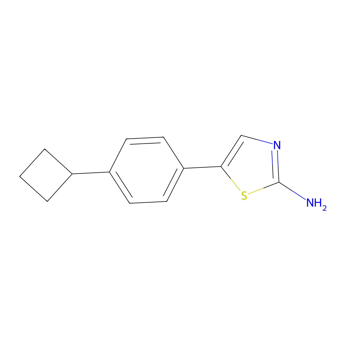 5-(4-Cyclobutylphenyl)thiazol-2-amine molecular structure, CAS 1598092-64-8