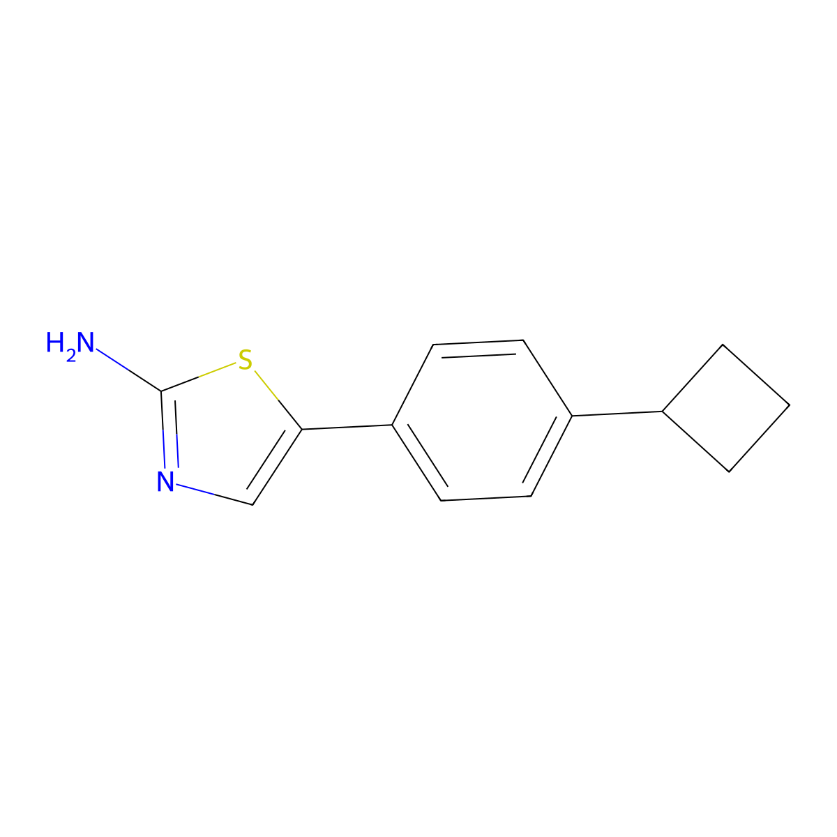 5-(4-Cyclobutylphenyl)thiazol-2-amine molecular structure, CAS 1598092-64-8