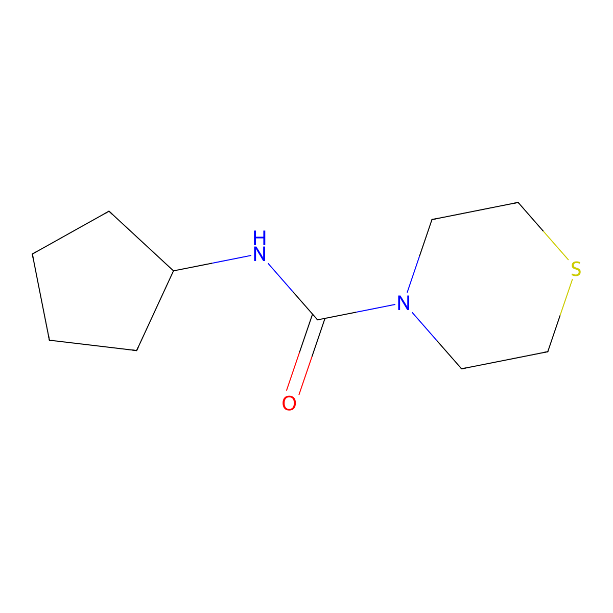 N-cyclopentylthiomorpholine-4-carboxamide molecular structure, CAS 1598106-96-7