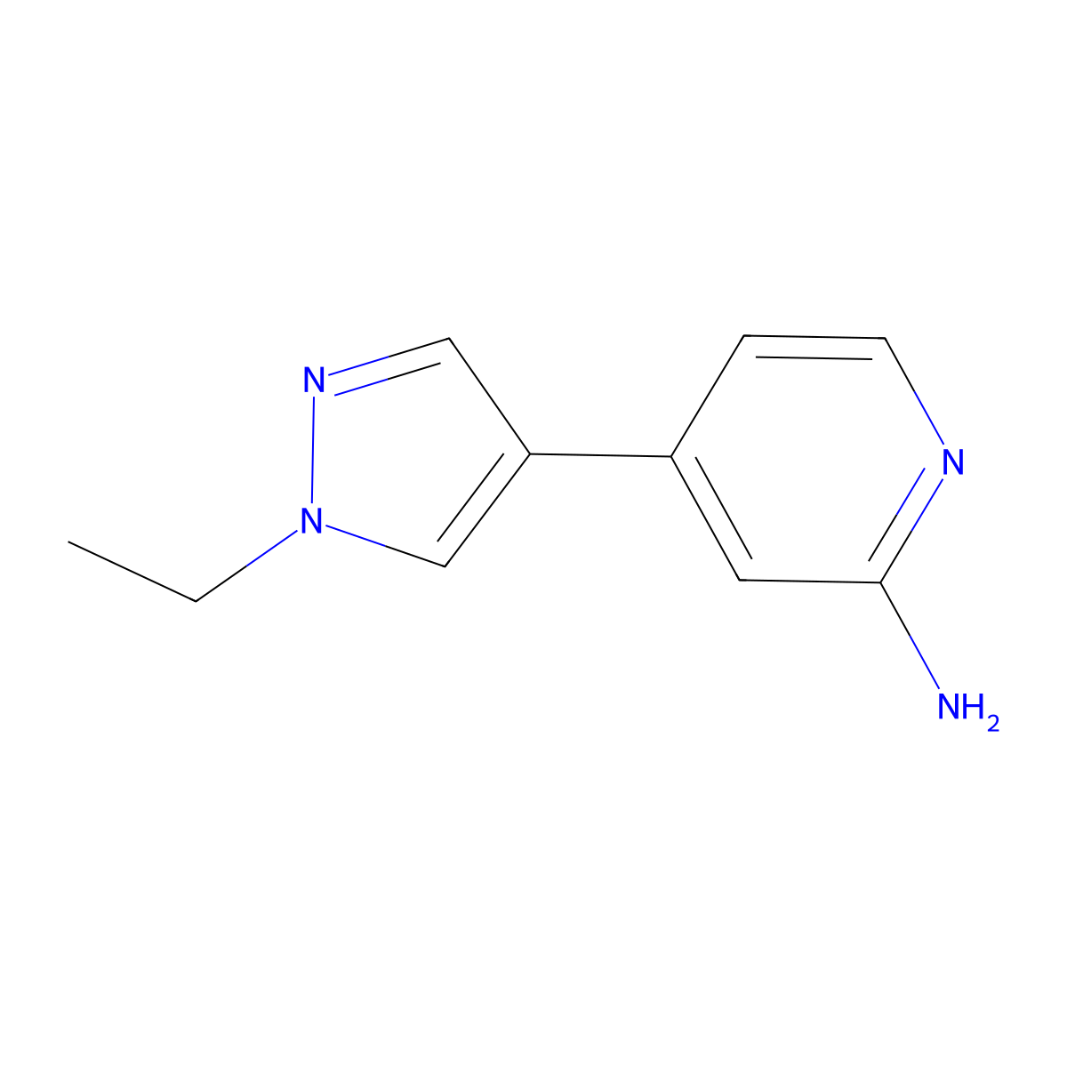 4-(1-Ethyl-1H-pyrazol-4-yl)-2-pyridinamine molecular structure, CAS 1598107-74-4