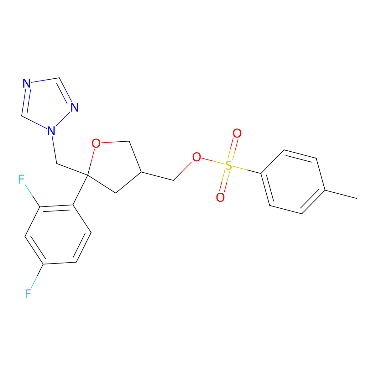 ((3R,5R)-5-((1H-1,2,4-Triazol-1-yl)methyl)-5-(2,4-difluorophenyl)tetrahydrofuran-3-yl)methyl 4-methylbenzenesulfonate molecular structure, CAS 159811-30-0