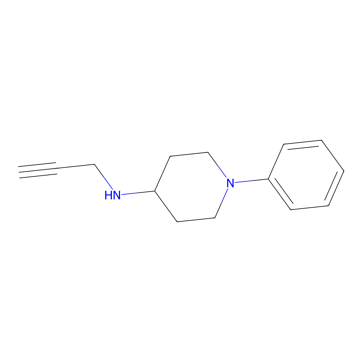 1-Phenyl-N-(prop-2-yn-1-yl)piperidin-4-amine molecular structure, CAS 1598116-03-0