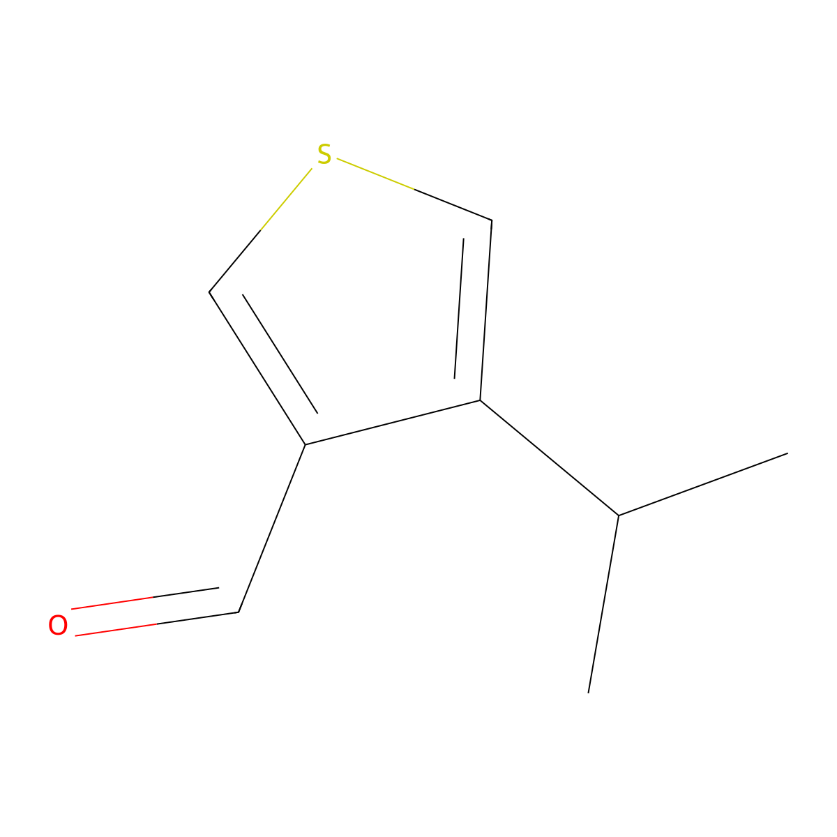 4-(Propan-2-yl)thiophene-3-carbaldehyde molecular structure, CAS 1598123-23-9