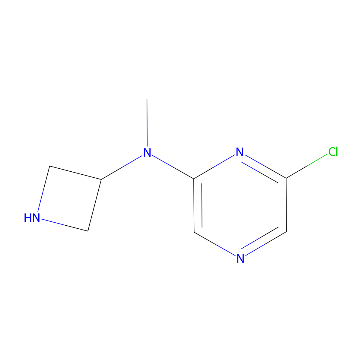 N-(azetidin-3-yl)-6-chloro-N-methylpyrazin-2-amine molecular structure, CAS 1598125-76-8