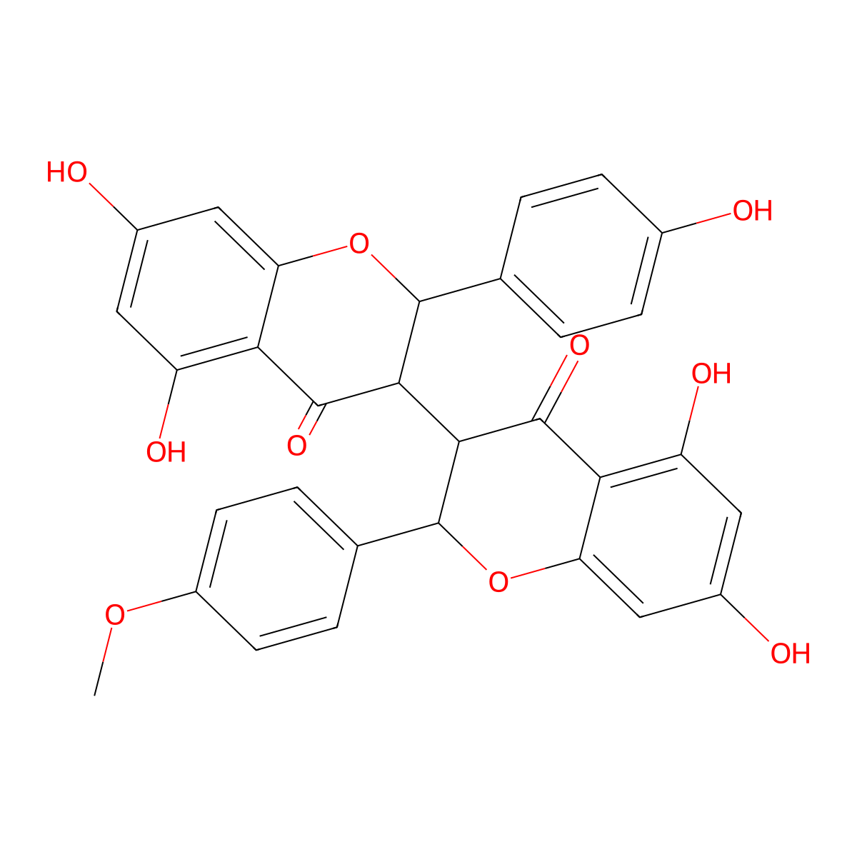 3-[5,7-Dihydroxy-2-(4-methoxyphenyl)-4-oxo-2,3-dihydrochromen-3-yl]-5,7-dihydroxy-2-(4-hydroxyphenyl)-2,3-dihydrochromen-4-one molecular structure, CAS 159813-69-1
