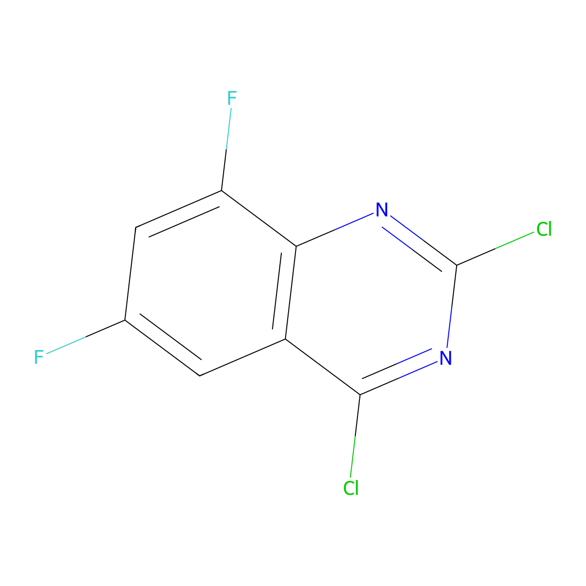 2,4-Dichloro-6,8-difluoroquinazoline molecular structure, CAS 1598138-90-9