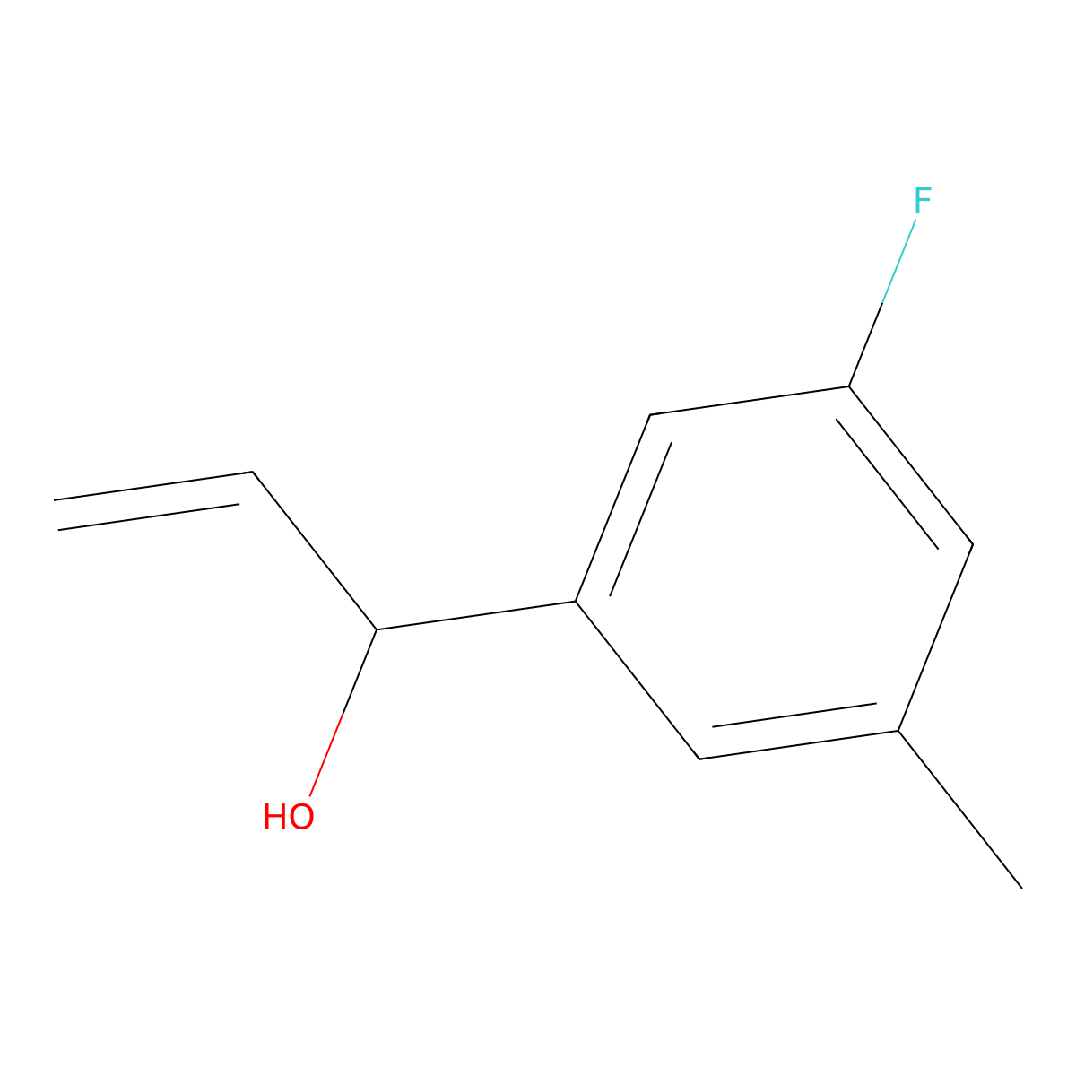 1-(3-Fluoro-5-methylphenyl)prop-2-en-1-ol molecular structure, CAS 1598145-53-9