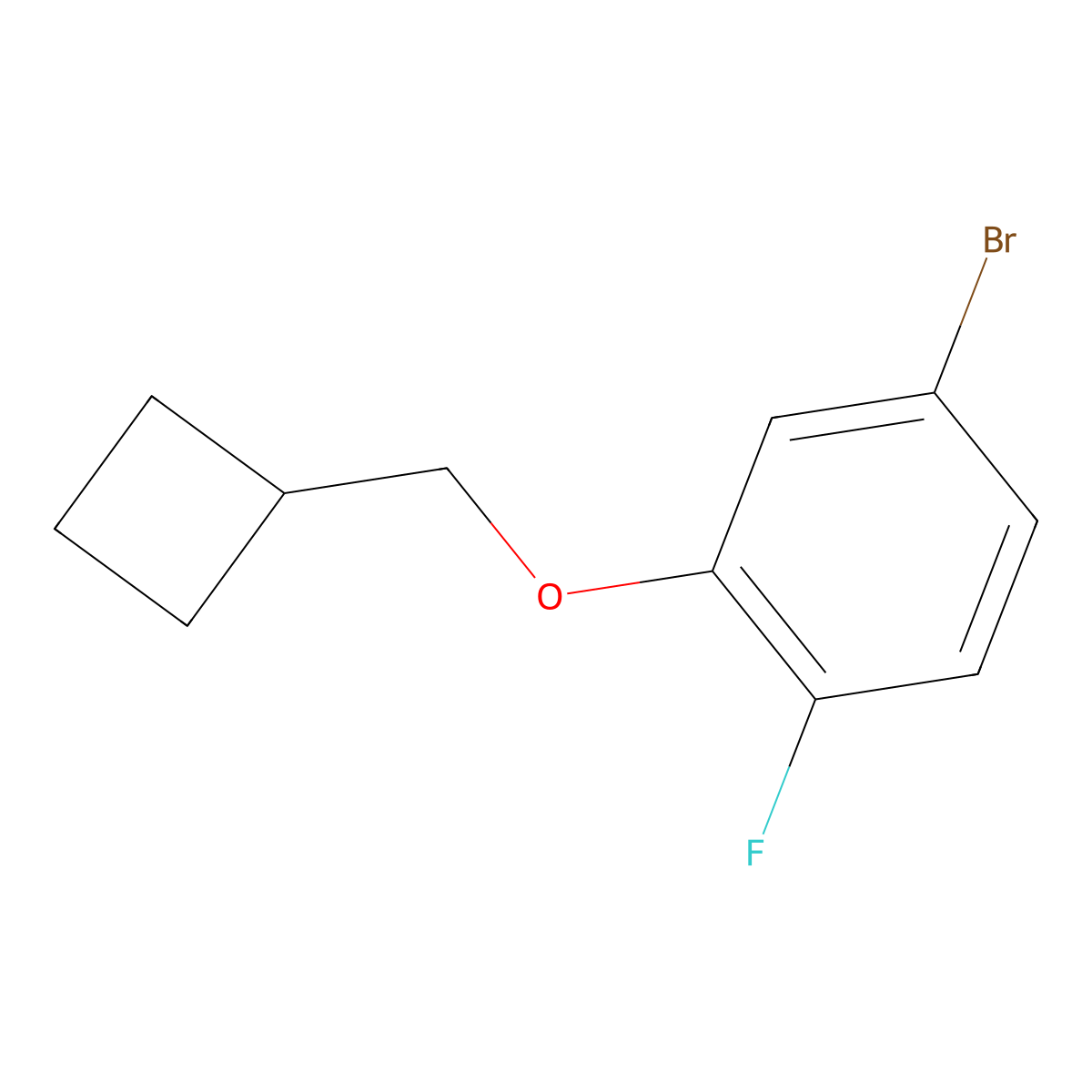 4-Bromo-2-(cyclobutylmethoxy)-1-fluorobenzene molecular structure, CAS 1598148-91-4