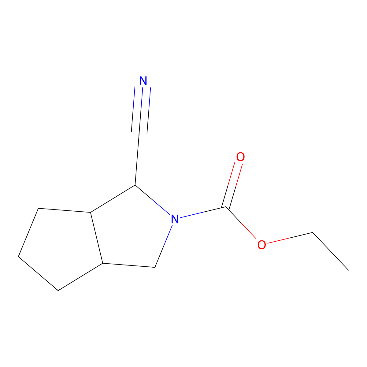 Ethyl 1-cyano-octahydrocyclopenta[c]pyrrole-2-carboxylate molecular structure, CAS 1598150-74-3
