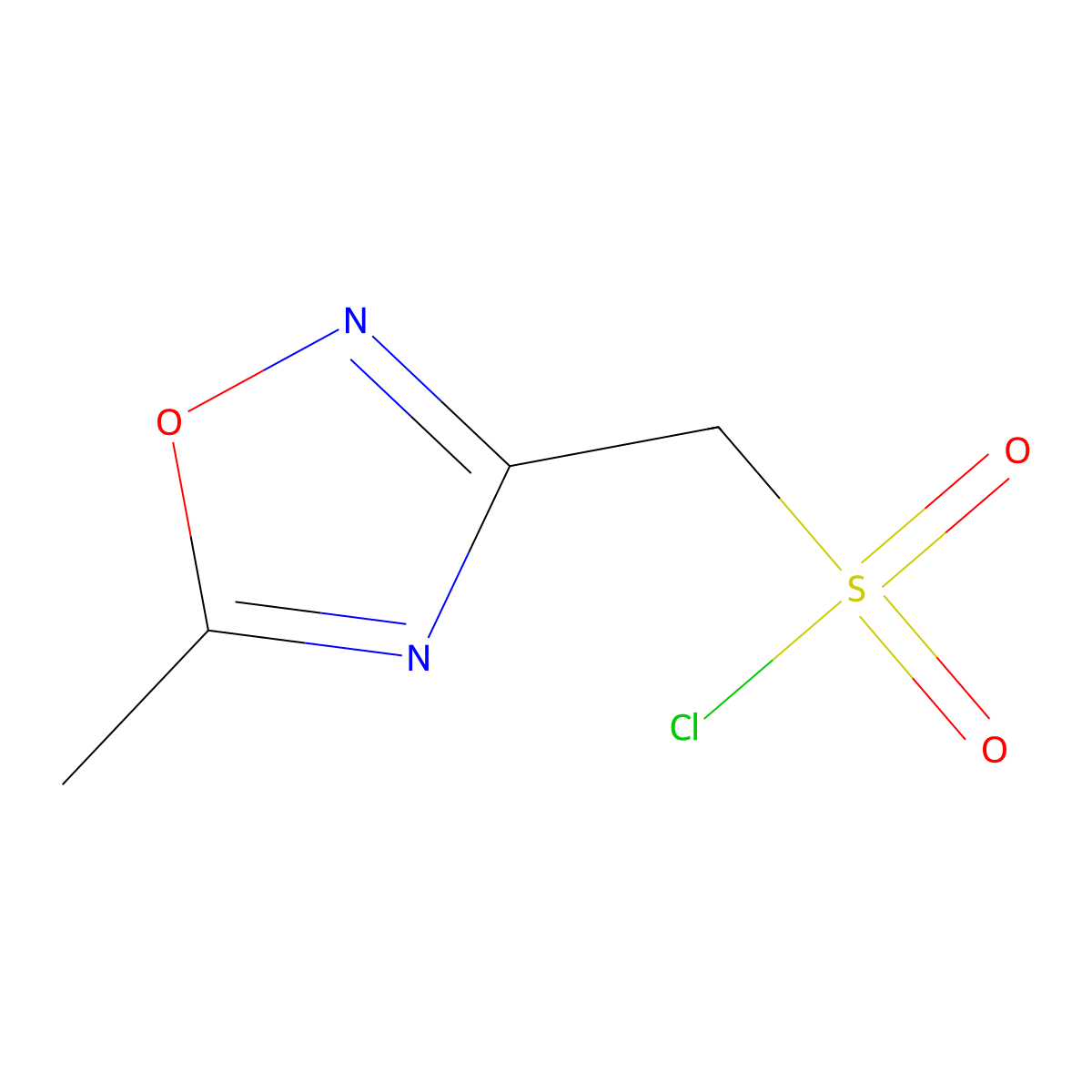 (5-Methyl-1,2,4-oxadiazol-3-yl)methanesulfonyl chloride molecular structure, CAS 1598160-87-2