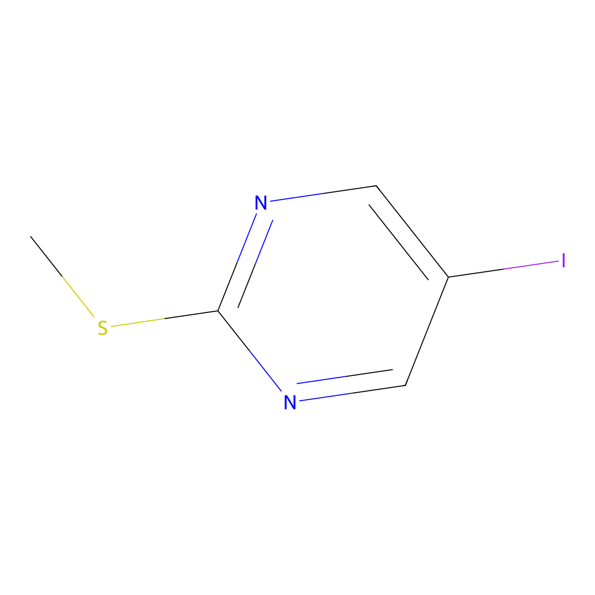 5-Iodo-2-(methylthio)pyrimidine molecular structure, CAS 1598164-50-1