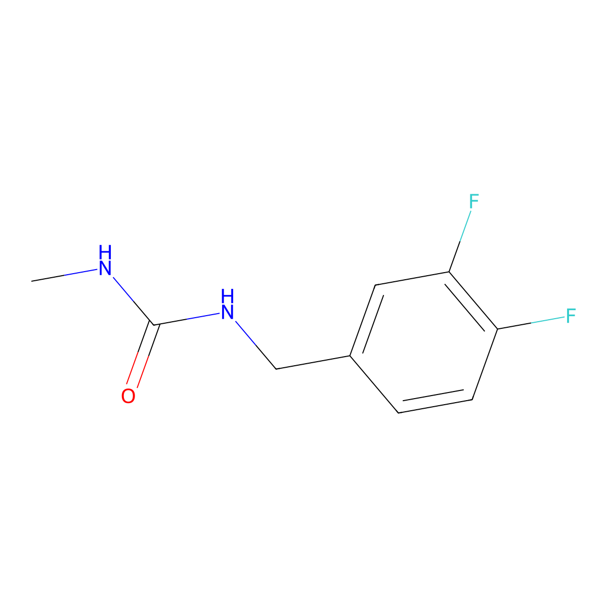 1-[(3,4-Difluorophenyl)methyl]-3-methylurea molecular structure, CAS 1598181-49-7