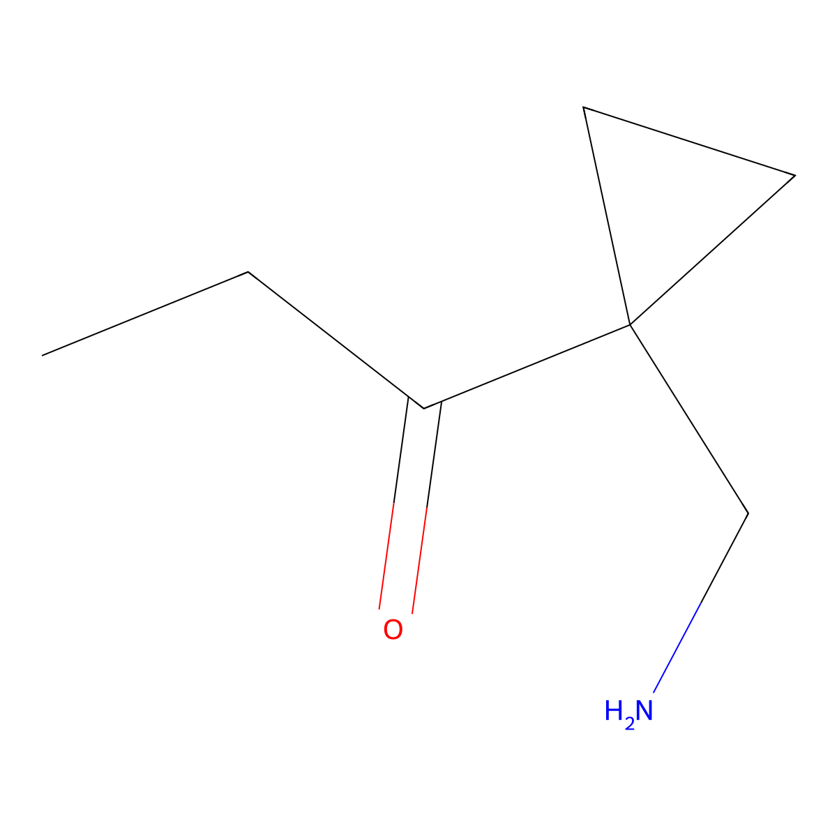 1-[1-(Aminomethyl)cyclopropyl]propan-1-one molecular structure, CAS 1598193-79-3